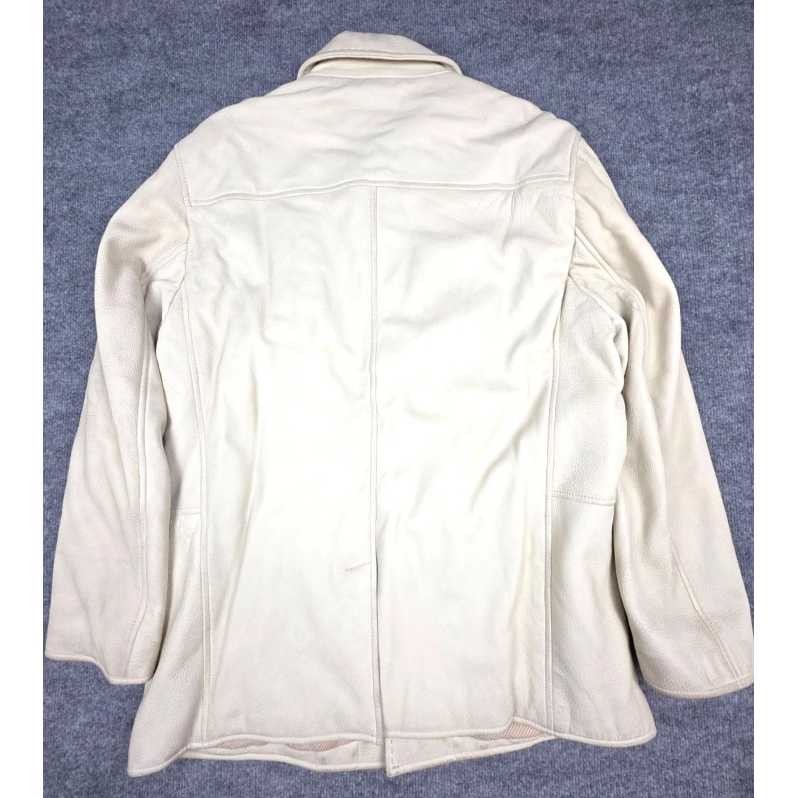 Mandelli Enrico Mandelli Leather Jacket Men's L Ivory DEERSKIN Camel Hair Lined Overcoat Size US L / EU 52-54 / 3 - 3 Thumbnail