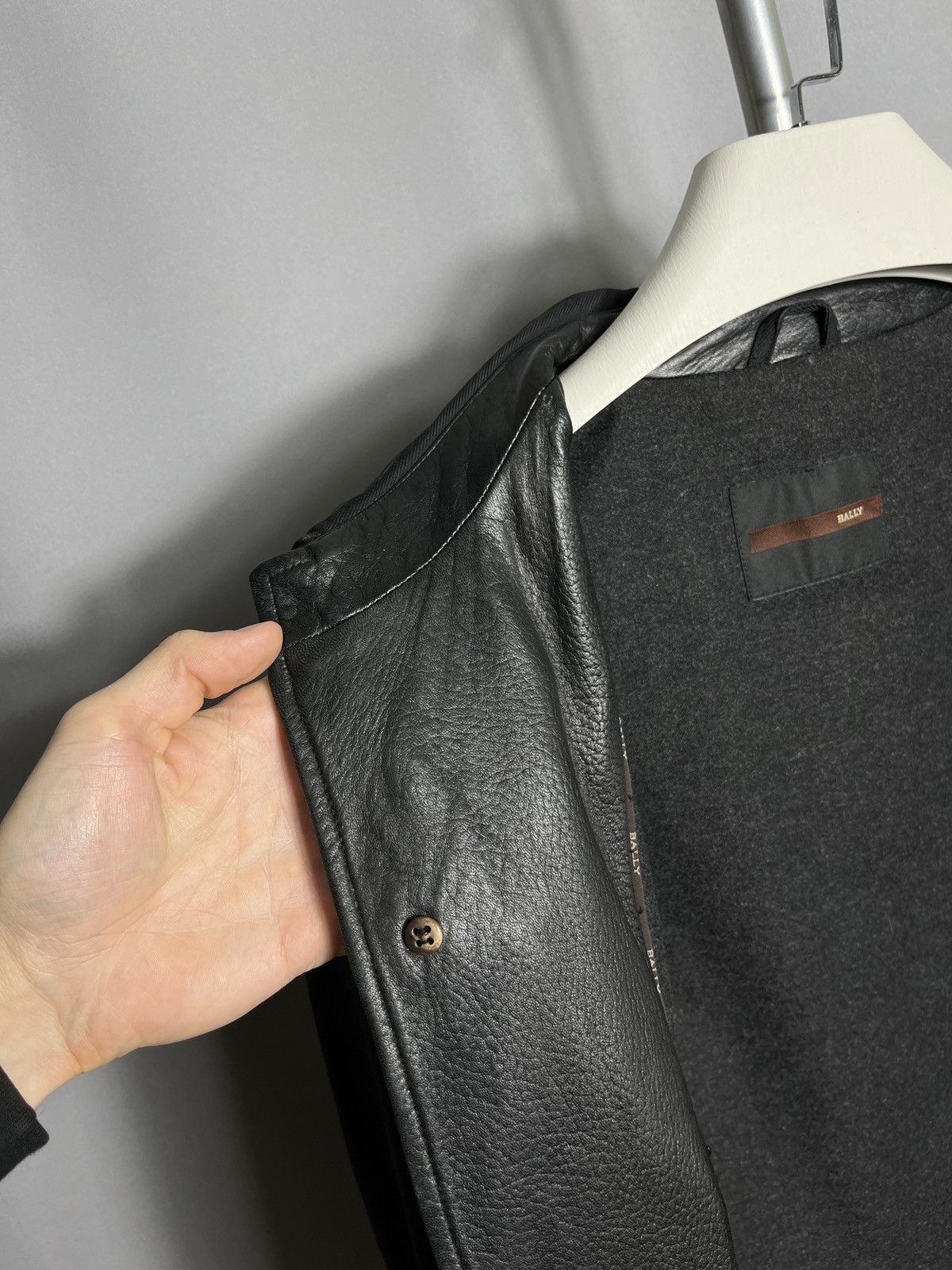 Bally bally mens jacket pe-papua black wool leather coat y2k Size US L / EU 52-54 / 3 - 16 Thumbnail