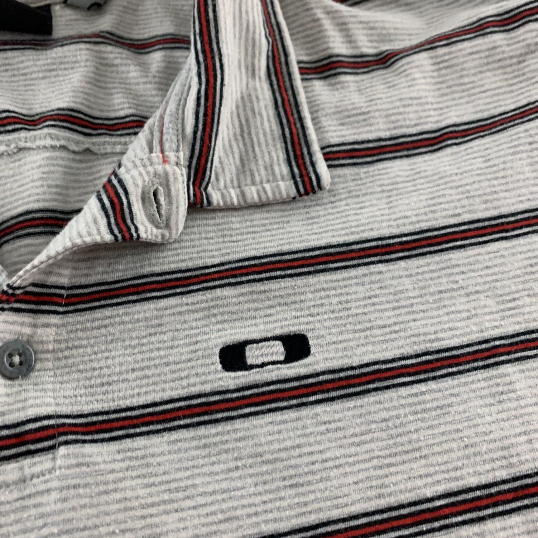 Oakley Oakley Short Sleeve Striped Polo Shirt Men XL Gray Red Size US XL / EU 56 / 4 - 2 Thumbnail