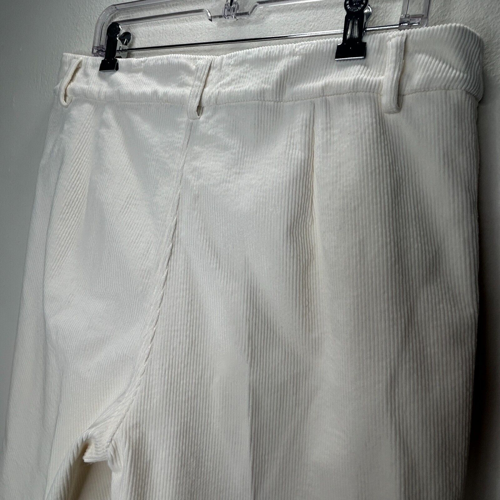 Ganni Ganni Cream Pleated Creased High Waist Corduroy Zip Pants 42 Size 30" / US 8 / IT 44 - 7 Thumbnail