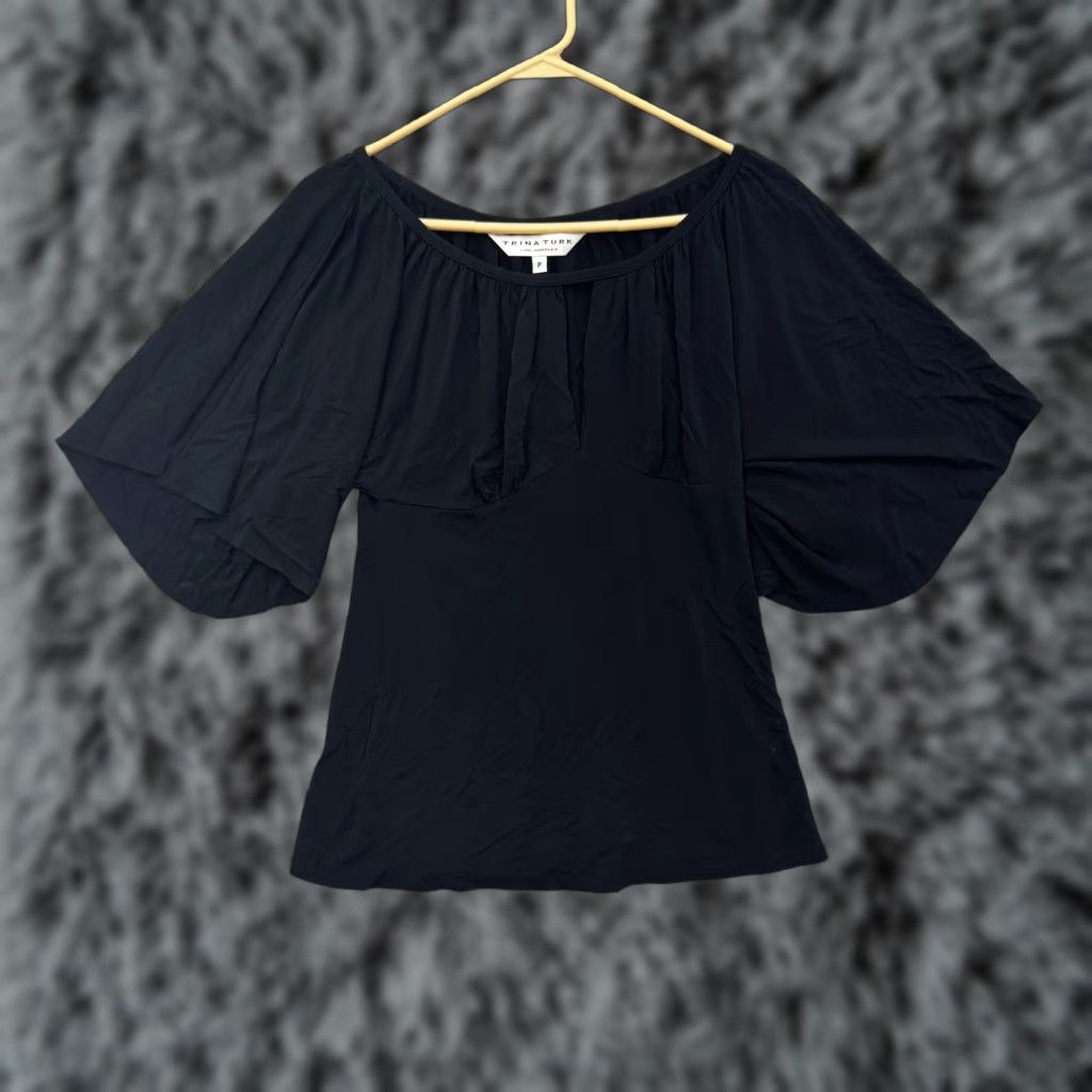 Trina Turk Trina Turk Top Womens Small Batwing Dolman Sleeve Stretch Rayon Made in USA Size S / US 4 / IT 40 - 1 Thumbnail