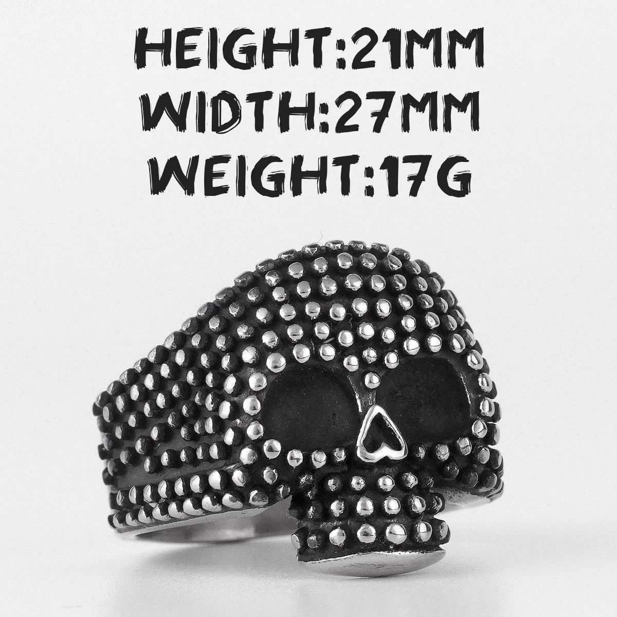 One Piece Retro Black Spot Skull Ring (size 7-13) Size ONE SIZE - 4 Thumbnail