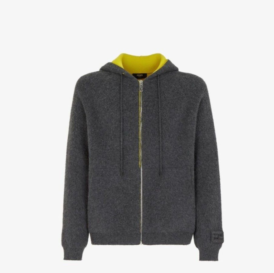 image of Fendi O1Loc1C0124 Hoodie In Grey, Men's (Size Small)