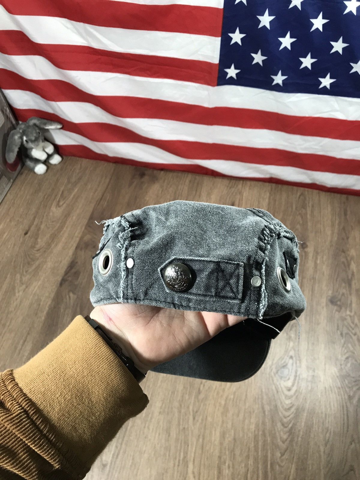 Japanese Brand × Vintage Vintage Denim Cap Biker Hat Size ONE SIZE - 8 Thumbnail