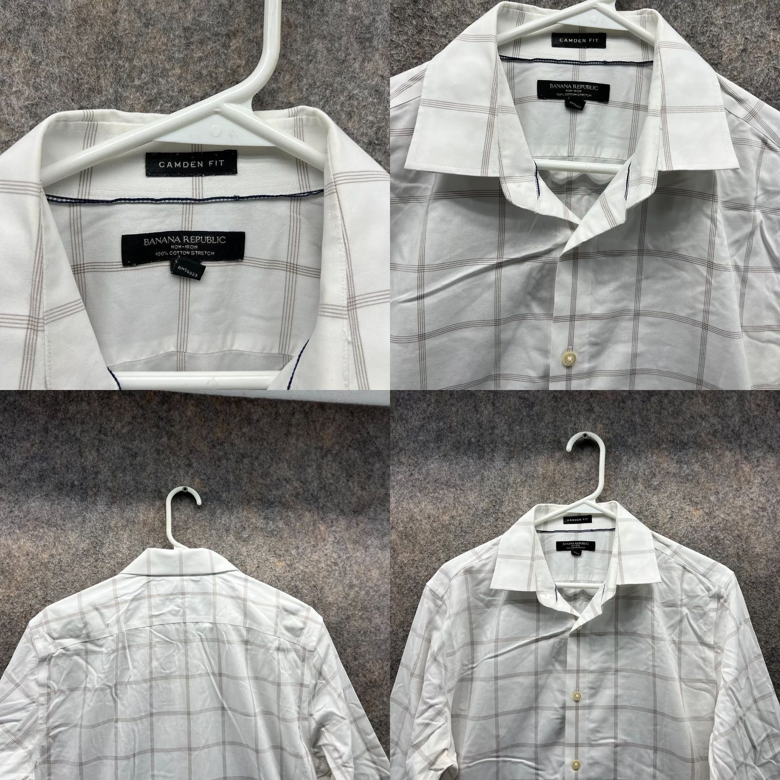 Banana Republic Banana Republic Shirt Men Medium White Glen Check Button Down Stretch Camden Size US M / EU 48-50 / 2 - 8 Thumbnail