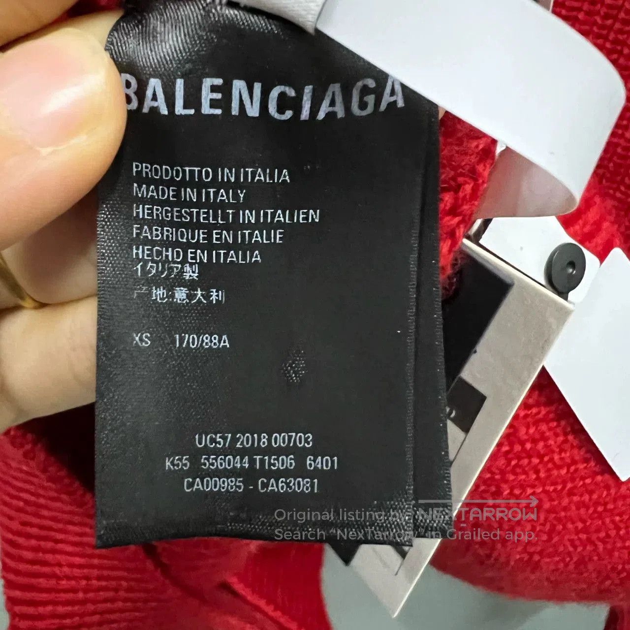 Balenciaga Balenciaga Red Knit Hoodie XS. Size XS / US 0-2 / IT 36-38 - 3 Thumbnail