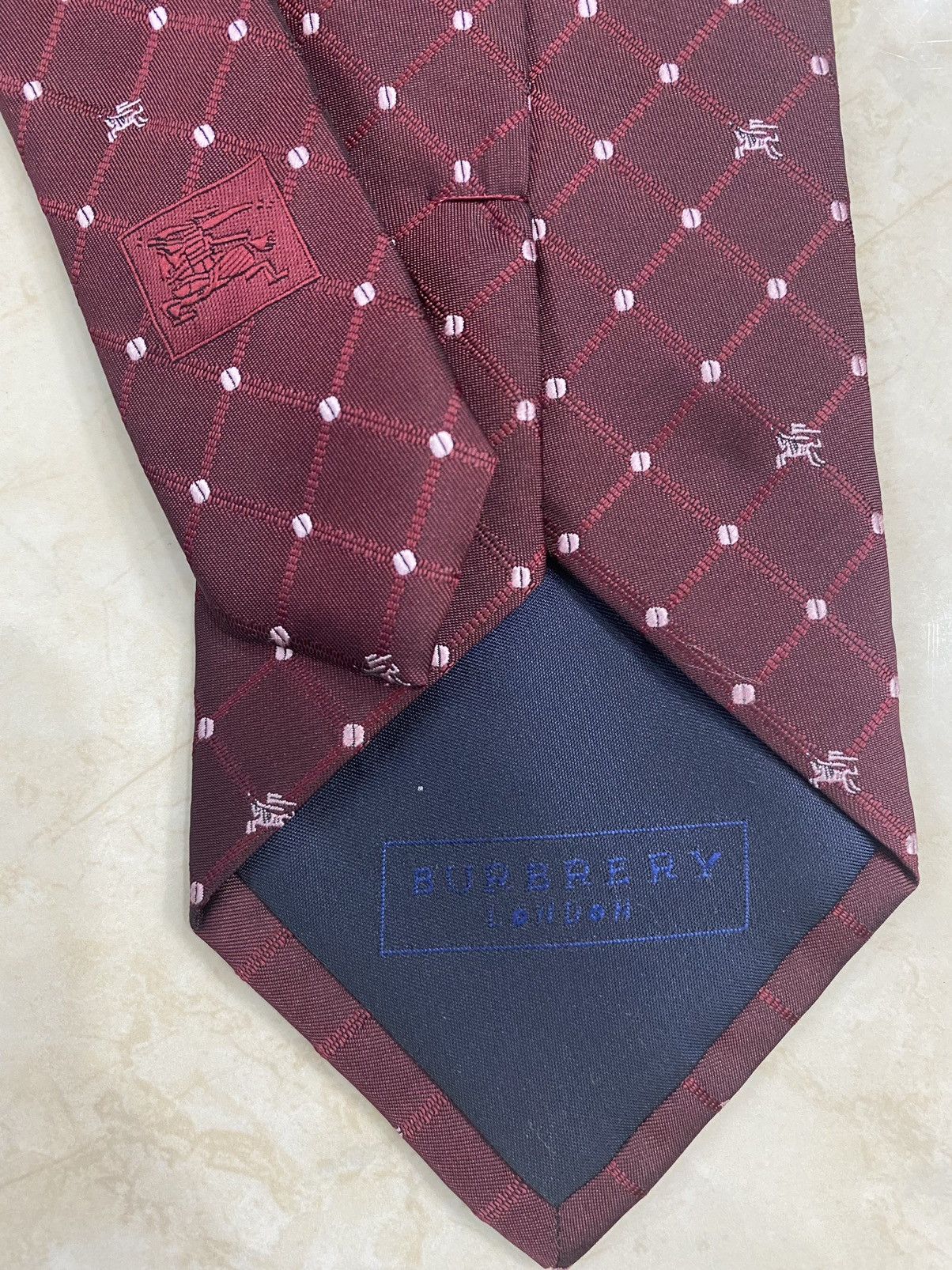 Burberry ‼️VINTAGE BURBERRY ENGLAND monogram Necktie silk tie Size ONE SIZE - 5 Thumbnail