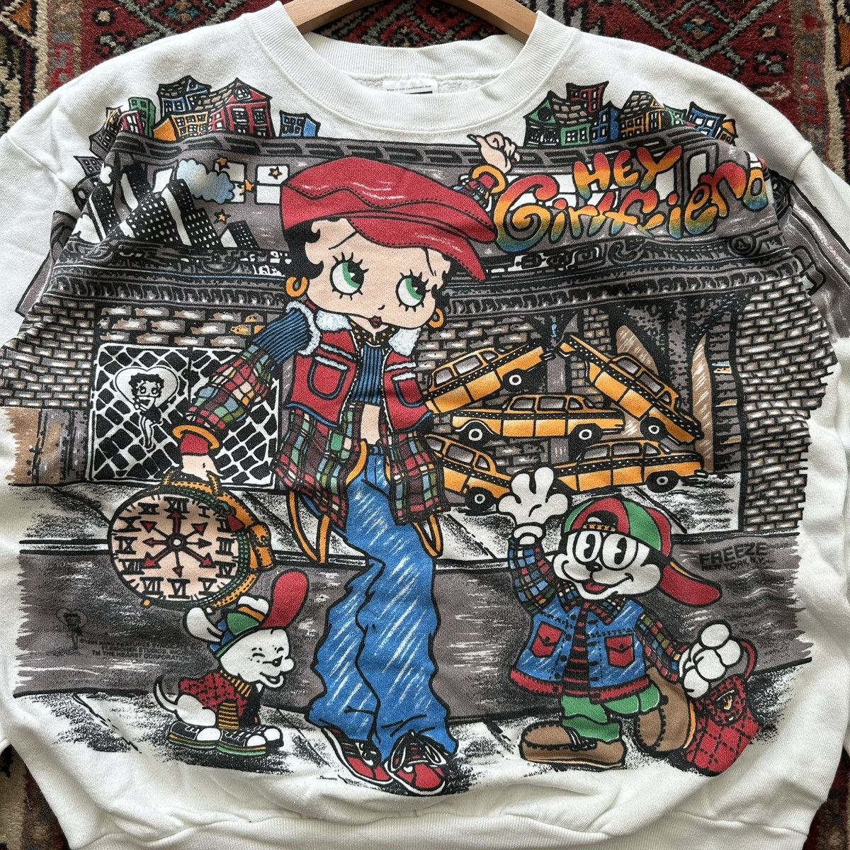 Vintage 1994 Betty Boop “Hey Girlfriend/Taxi!” AOP Crewneck Vintage Size US XL / EU 56 / 4 - 3 Thumbnail