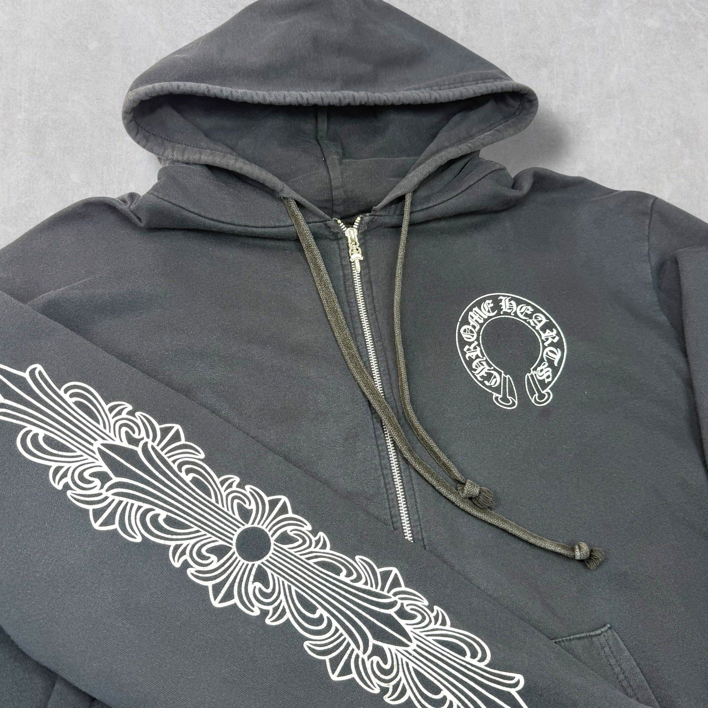 Chrome Hearts Horseshoe Floral Sleeve Zip Up XXL