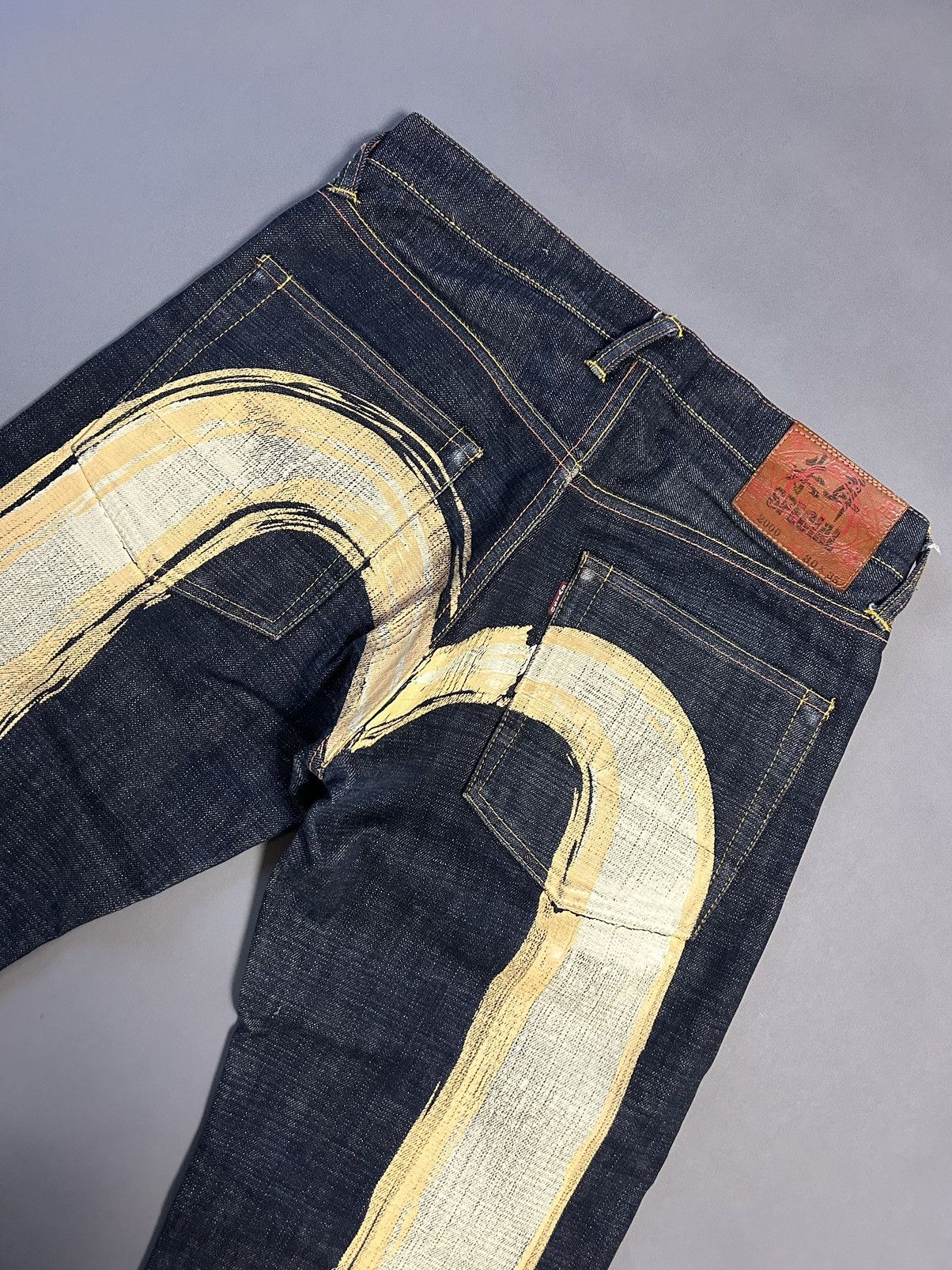 Evisu Evisu Japan vintage selvedge daicock jeans yellow big logo Size US 30 / EU 46 - 2 Thumbnail