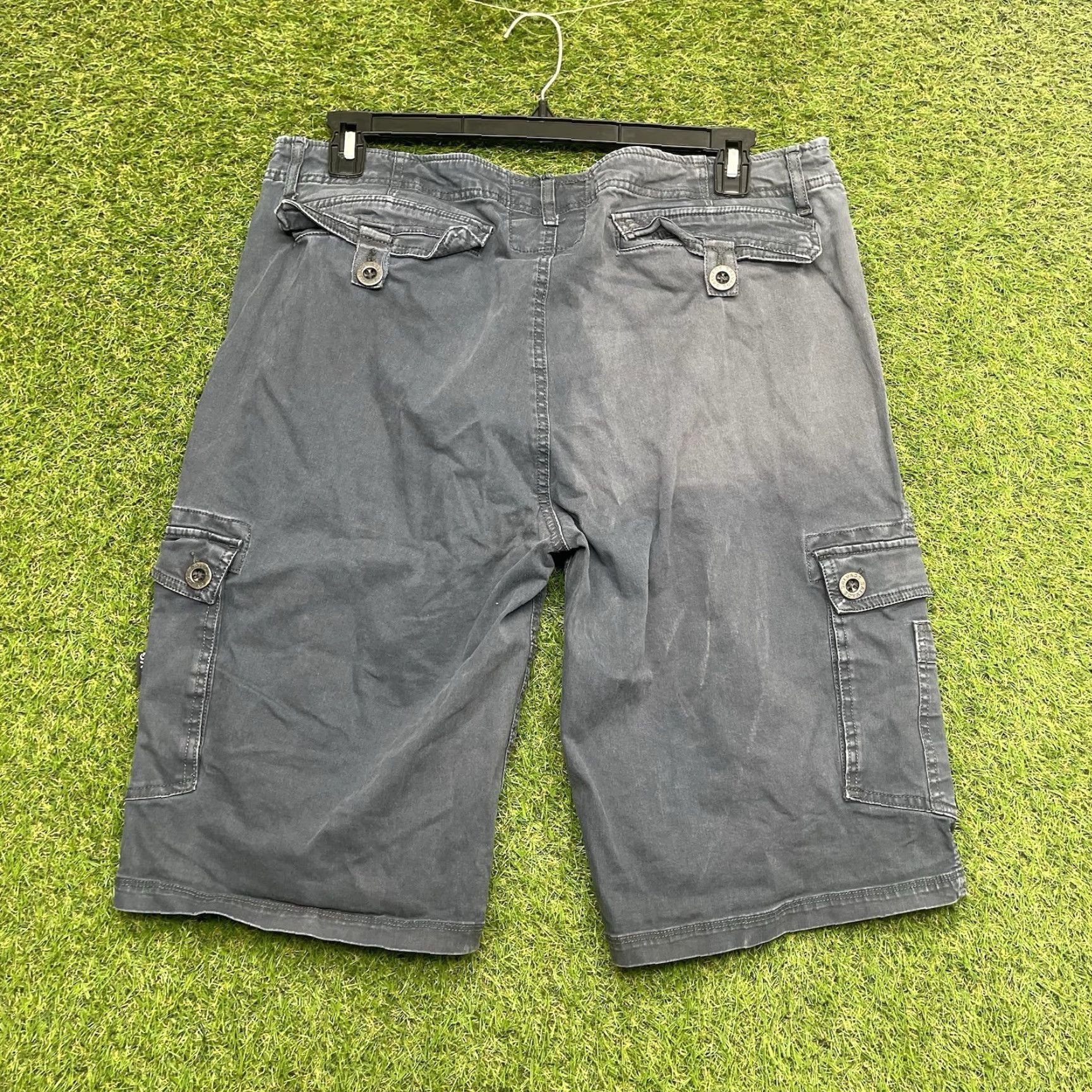 Vintage Buckle Cargo Shorts Mens 36 Blue Ripstop Regular Fit 90s Rock Skater Size US 36 / EU 52 - 2 Thumbnail