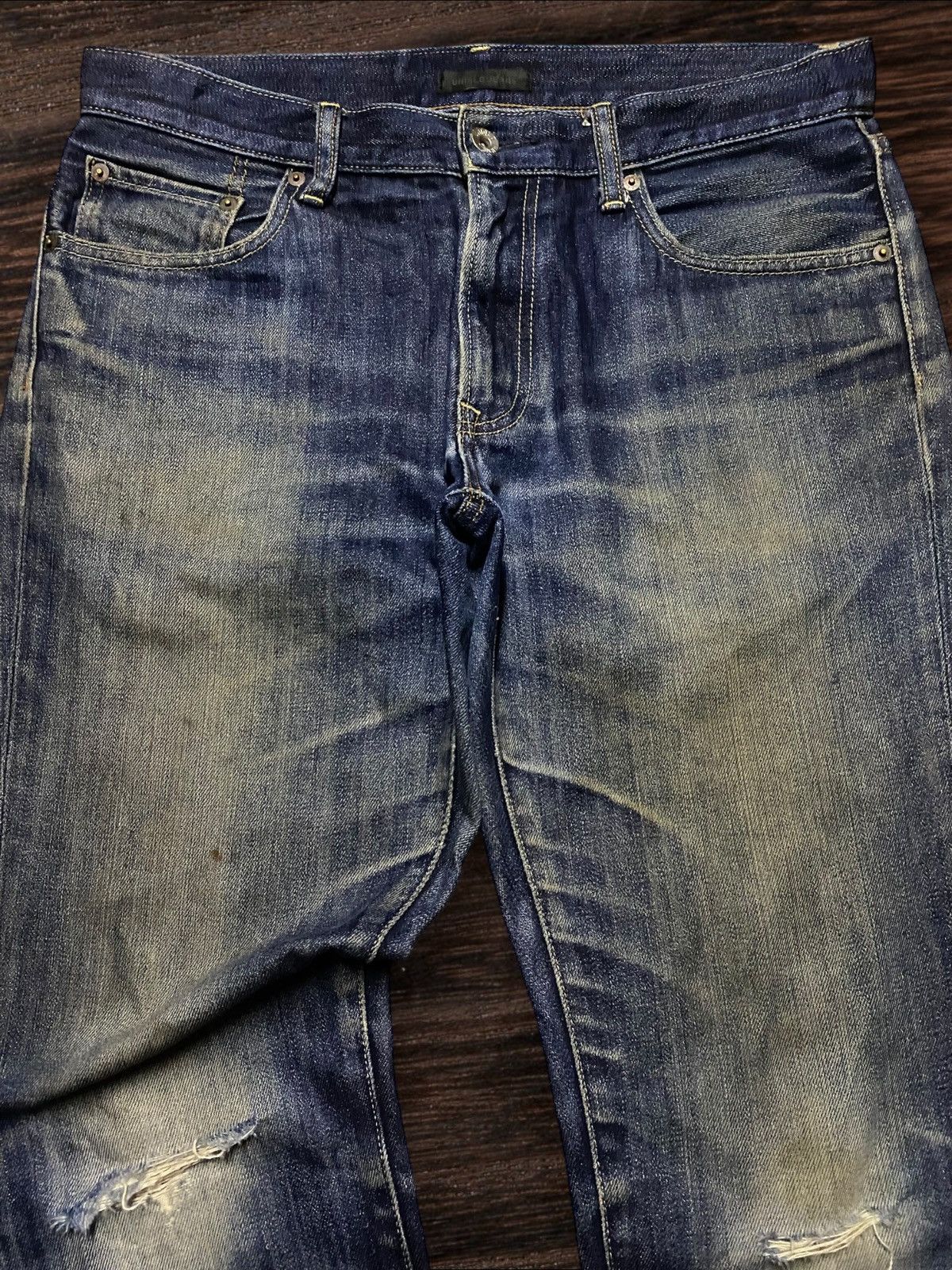 Japanese Brand Vintage Japanese Brand Uniqlo Mud Wash Distressed Loose Jean Size US 34 / EU 50 - 3 Thumbnail