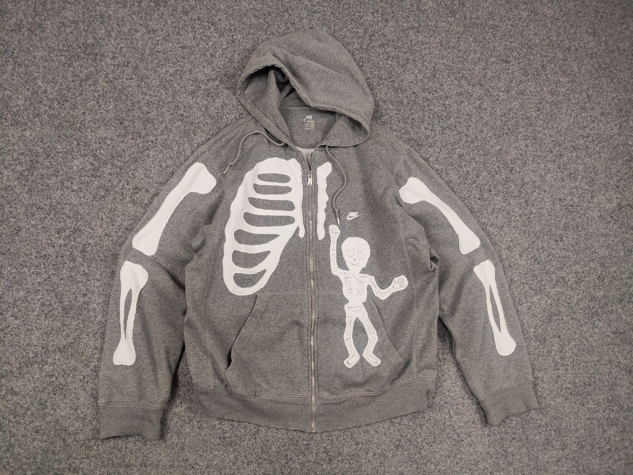 Nike Nike skeleton Logo vintage Rare reworked Zip Hoodie Y2K Size US L / EU 52-54 / 3 - 10 Thumbnail
