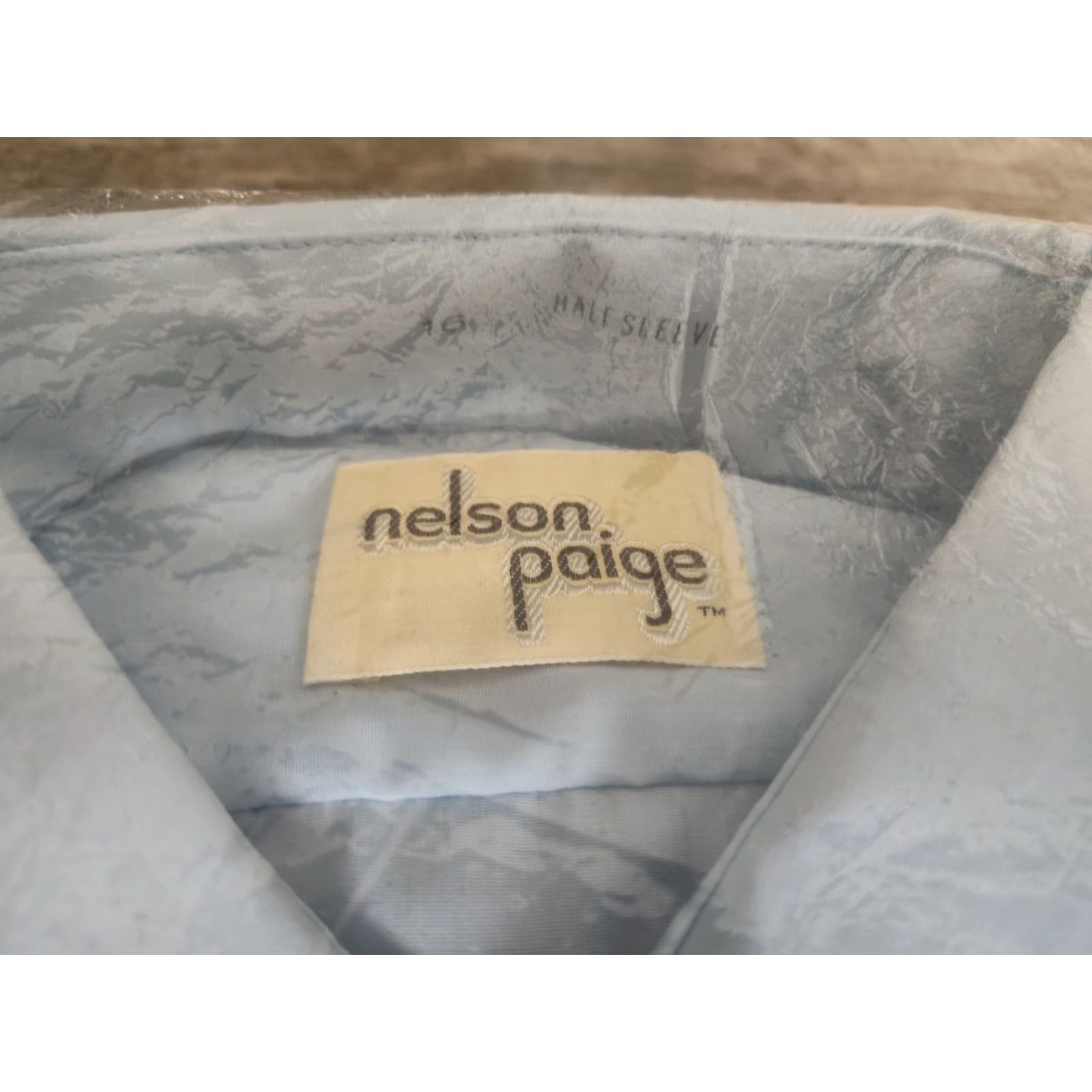 Paige VINTAGE Nelson Paige Shirt 16 Button Up Half Sleeve Blue Permanent Press MCM NEW Size US L / EU 52-54 / 3 - 4 Thumbnail