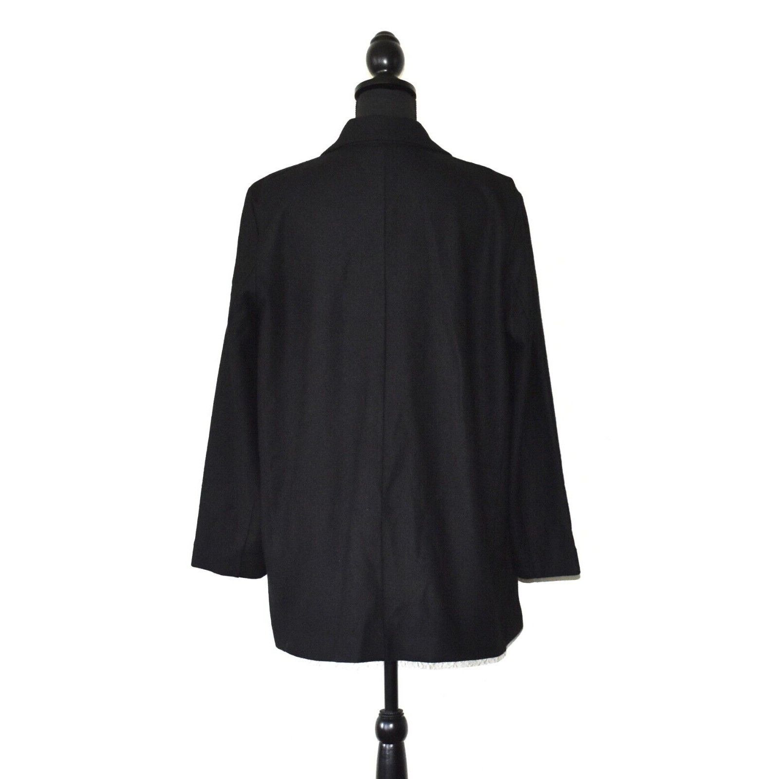 NEW EILEEN FISHER 100% Wool Open Front Long Jacket Size L