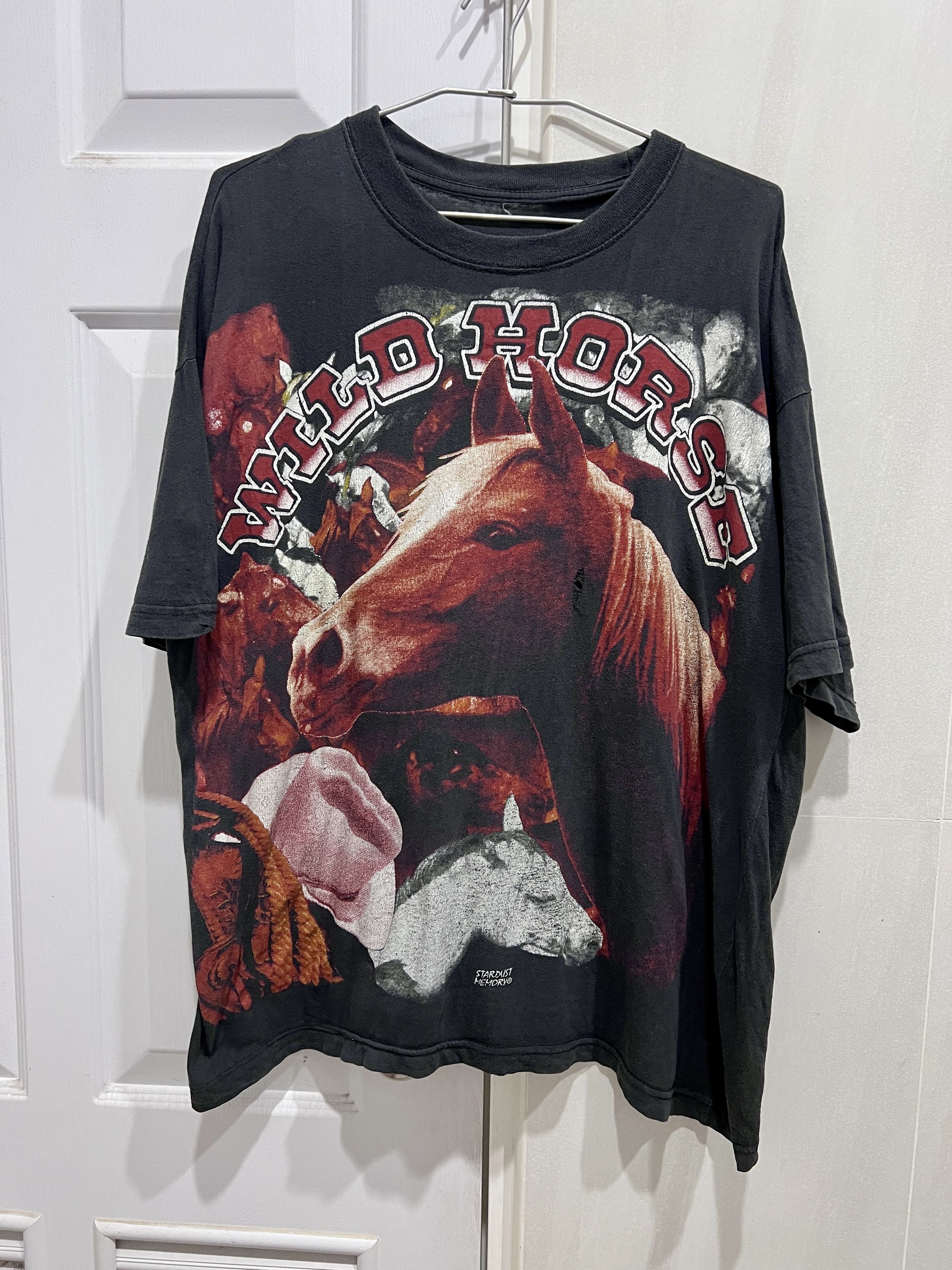Rap Tees × Vintage Vintage Wild Horse Stardust Memory Native Faded Big Face Size US L / EU 52-54 / 3 - 1 Thumbnail