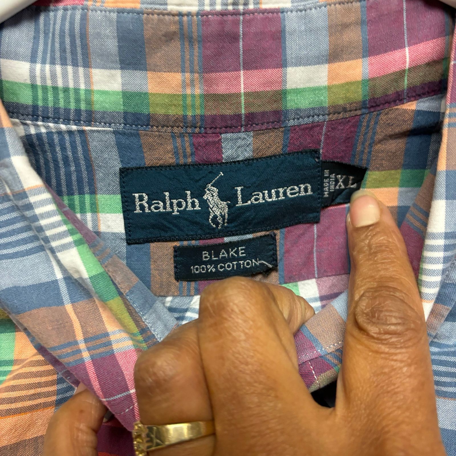Ralph Lauren Vintage Ralph Lauren Plaid Shirt Blake 100% Cotton Mens XL Size US XL / EU 56 / 4 - 7 Thumbnail