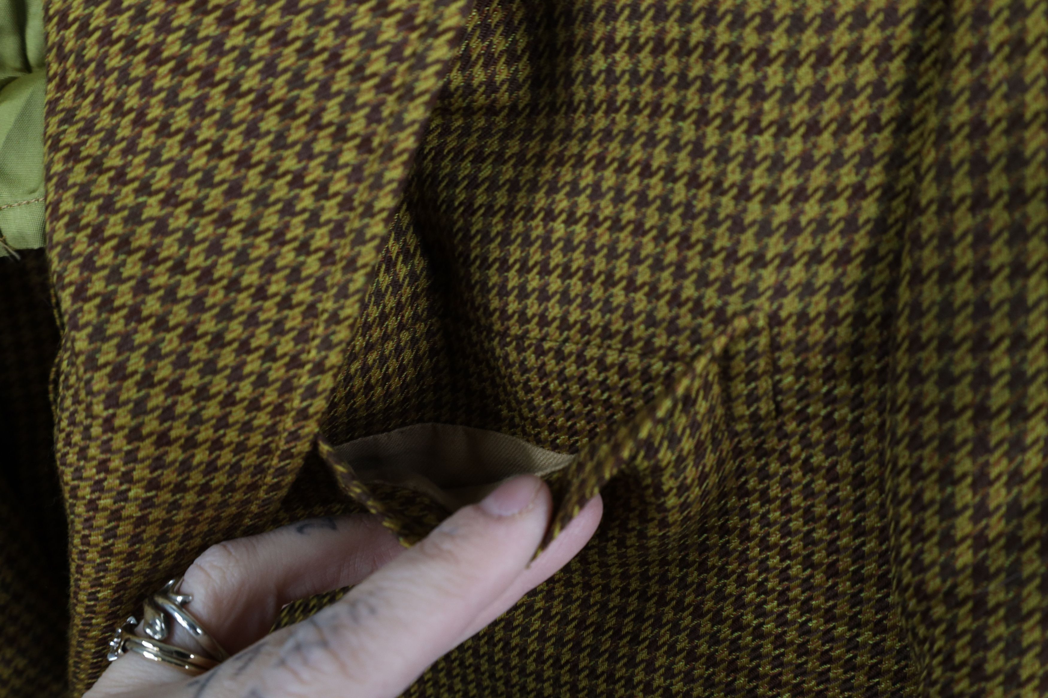Vintage Vintage 60s Rockabilly Gabardine Houndstooth Blazer Jacket Size US L / EU 52-54 / 3 - 6 Thumbnail