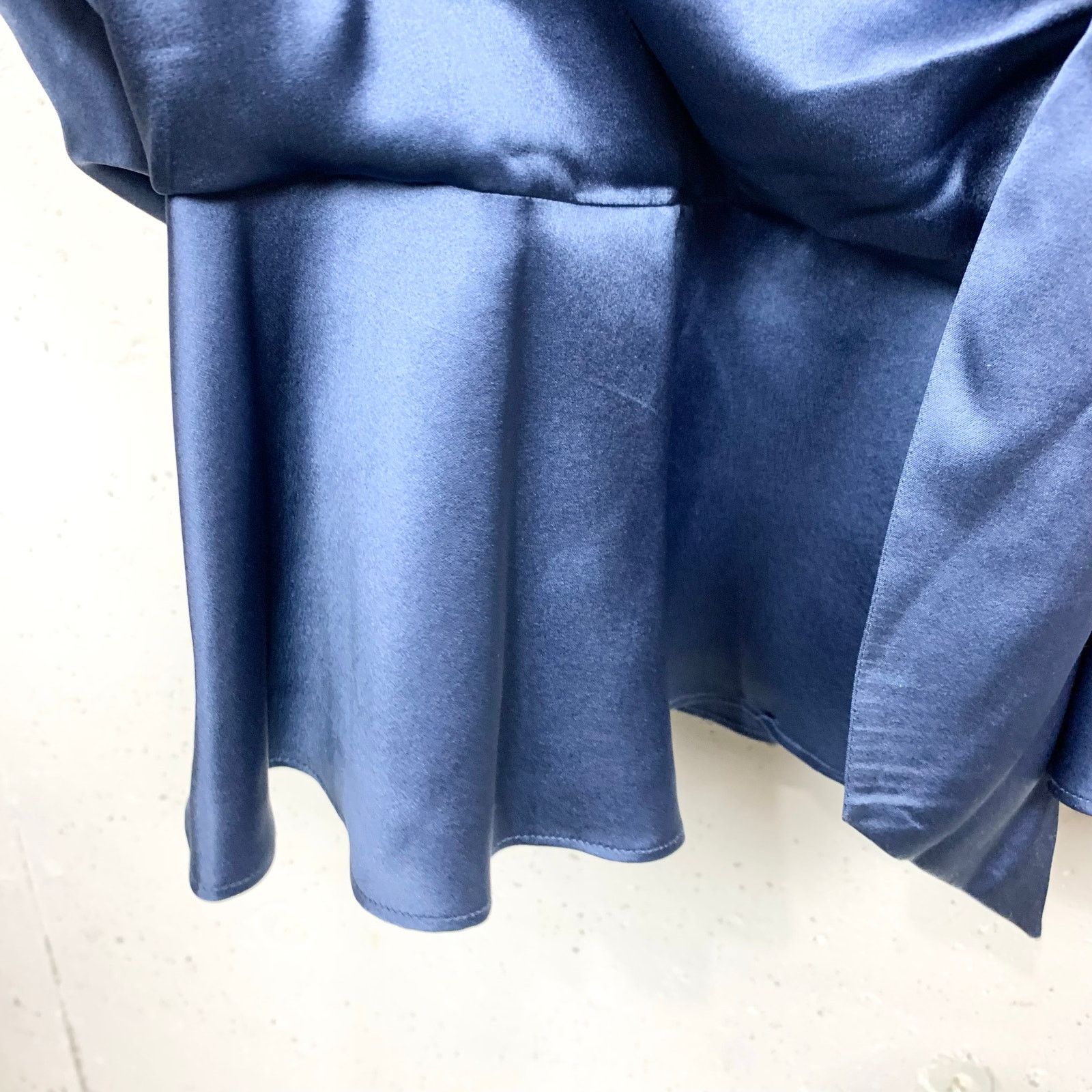 Veronica Beard Agatha Ruched Long Sleeve Silk Dress Blue 14