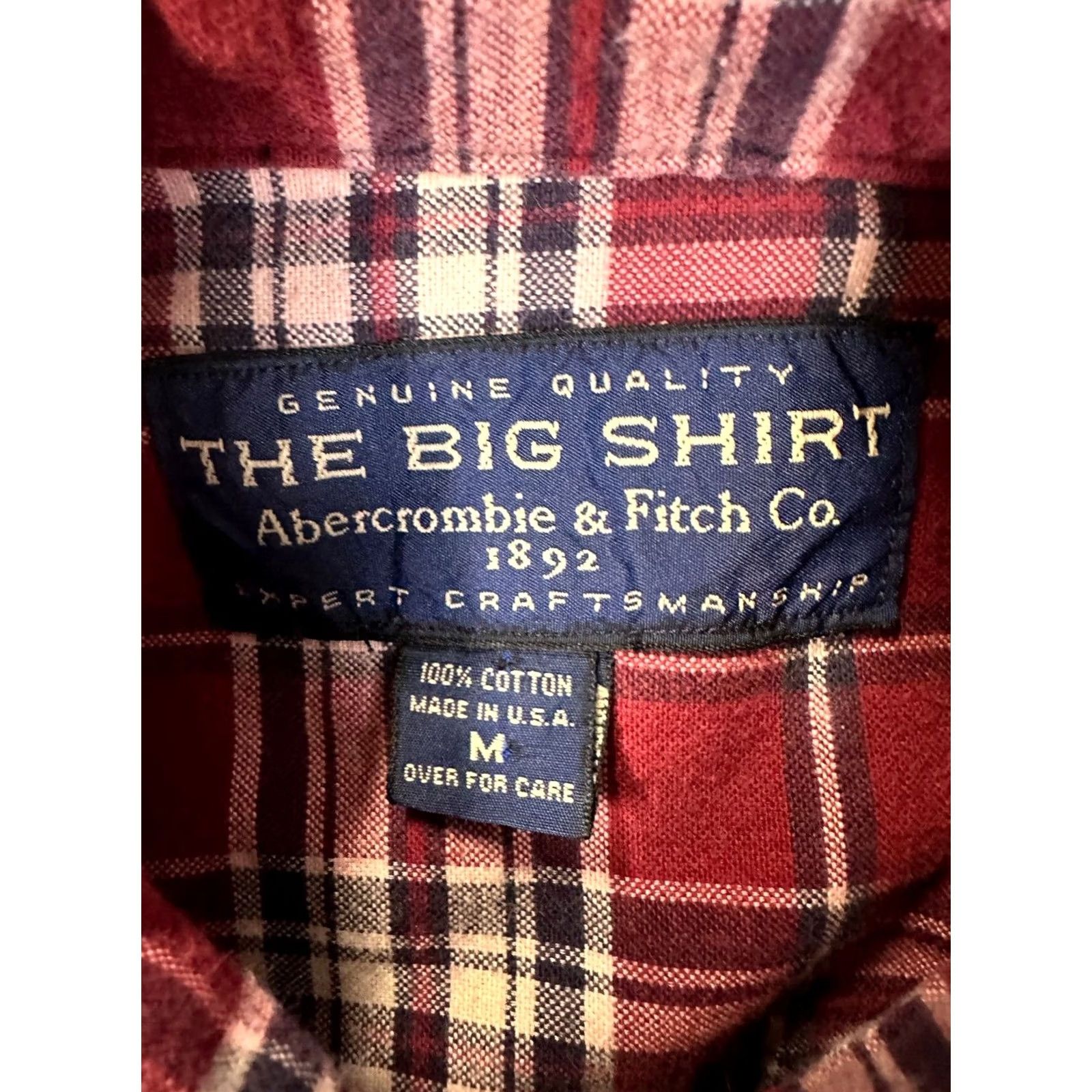 Abercrombie & Fitch Abercrombie Fitch Shirt Mens Medium Red Plaid The Big Shirt Oversized Flannel Size US M / EU 48-50 / 2 - 5 Thumbnail
