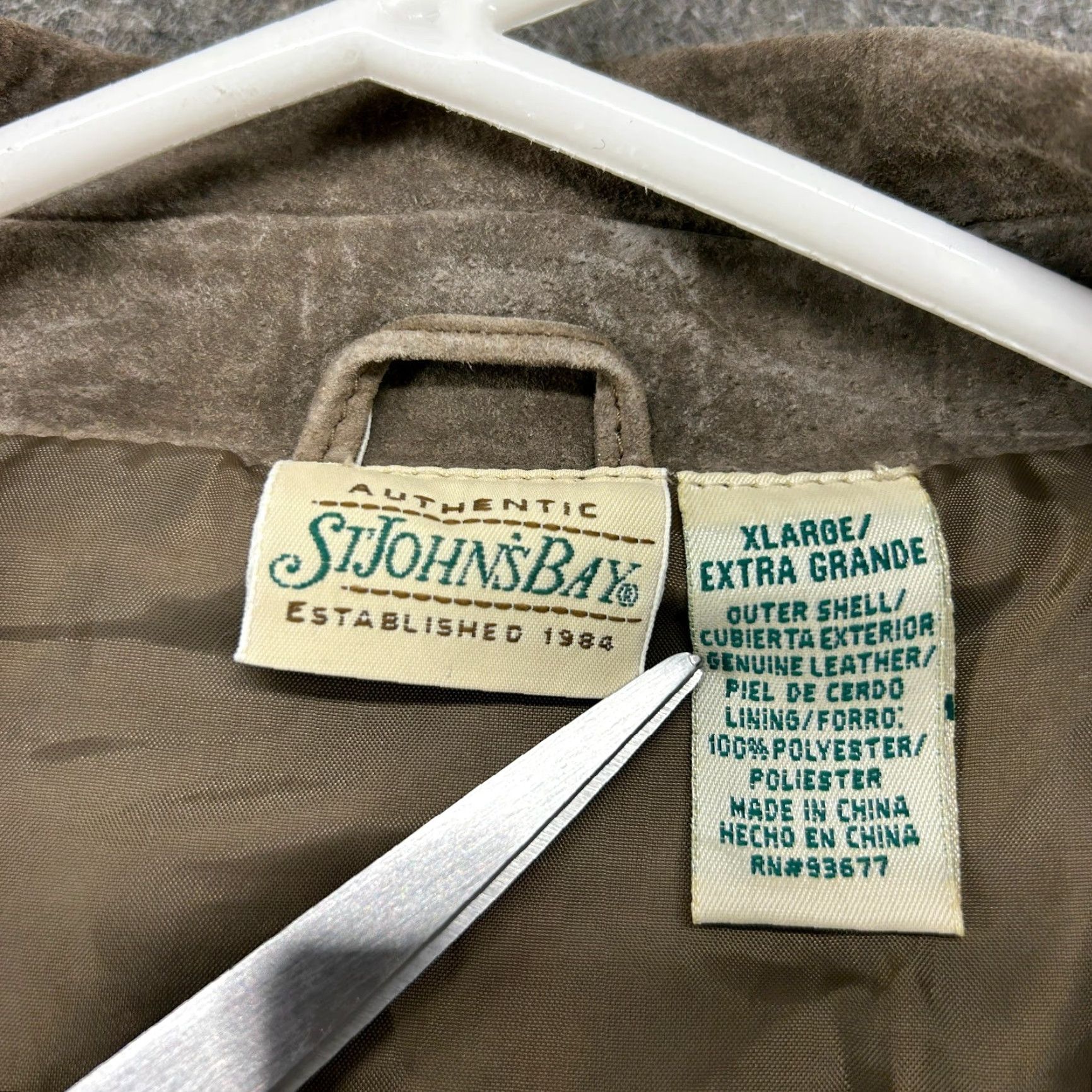 Vintage VINTAGE St John's Bay Leather Jacket Womens XL Brown Chore Barn Genuine Suede 90s Size XL / US 12-14 / IT 48-50 - 7 Thumbnail