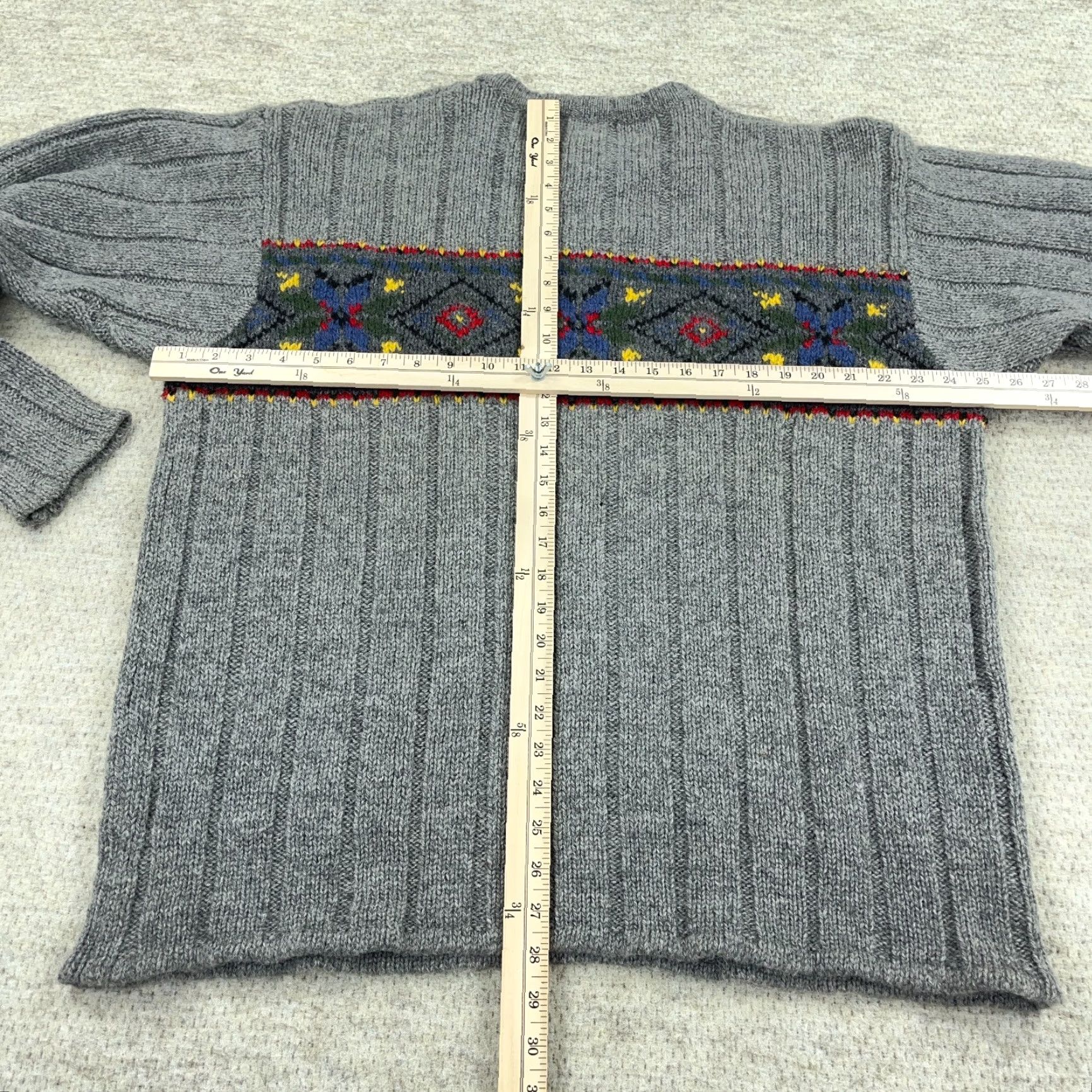 Eddie Bauer VINTAGE Eddie Bauer Sweater Men XL Gray Wool Heavy Knit Ribbed Nordic 90s Y2K Logo Pullover Mock Neck Long Sleeve Geometric Knit All Seasons Regular Size US XL / EU 56 / 4 - 7 Thumbnail