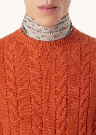 Loro Piana os11x0226 FAQ4517 Cedar Crewneck Sweater in Carrot Cream Size US XL / EU 56 / 4 - 3 Thumbnail