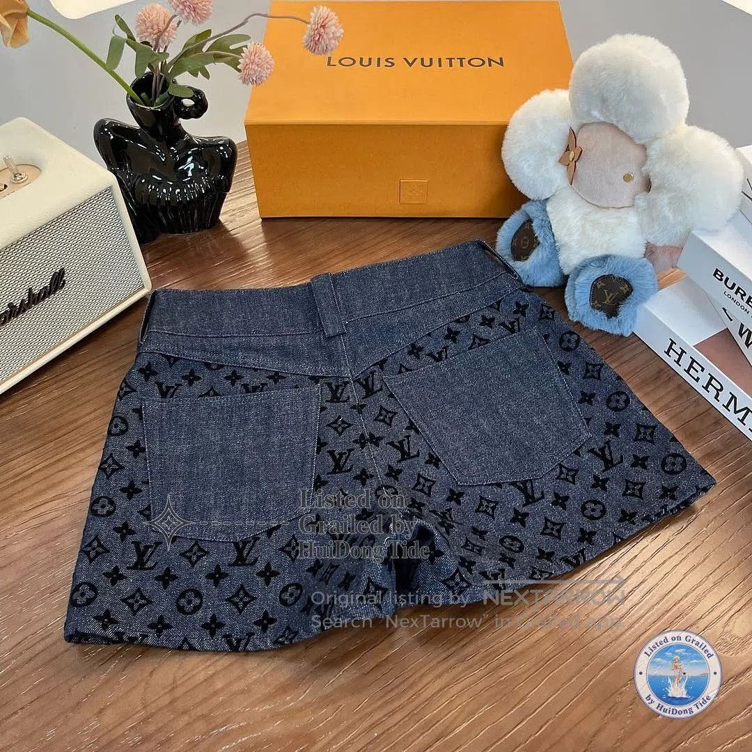 Louis Vuitton Louis Vuitton Navy Blue Monogram Print Swim Shorts