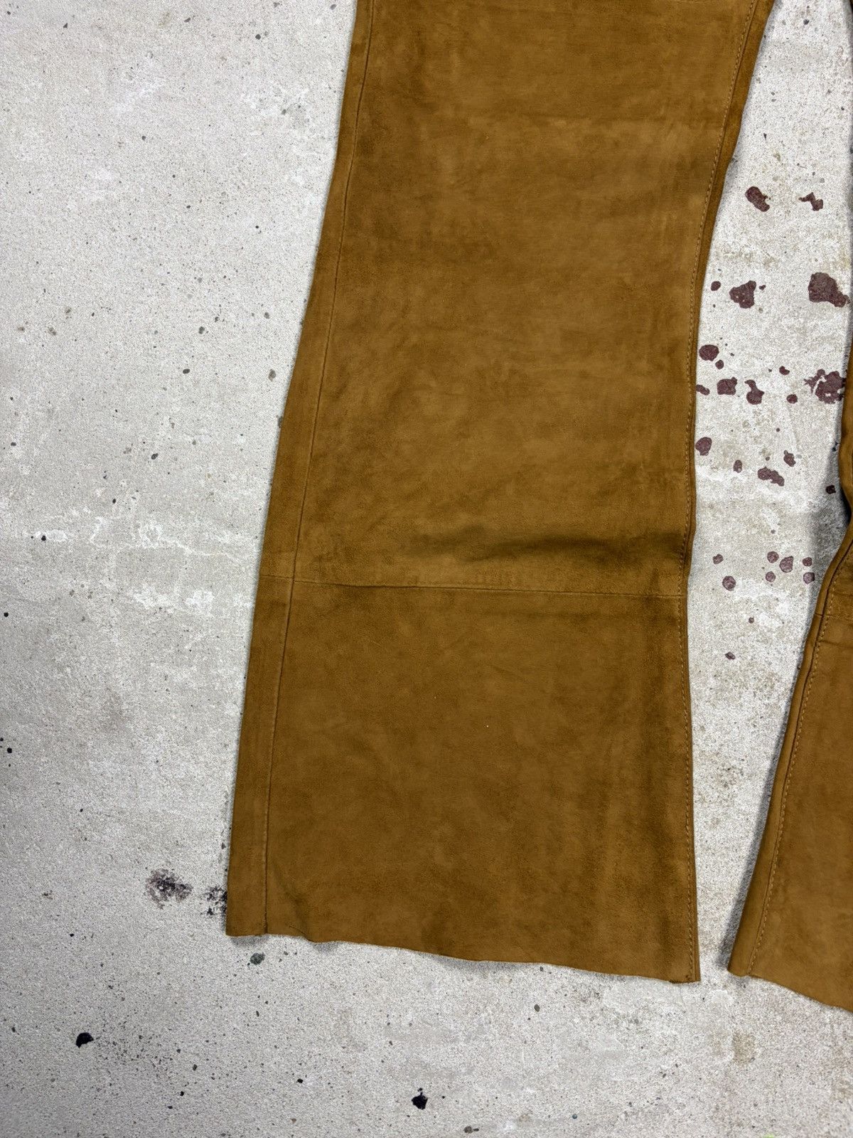 Dolce & Gabbana 2000s Dolce & Gabbana Camel Suede Leather Bootcut Pants Flar Size US 31 - 3 Thumbnail