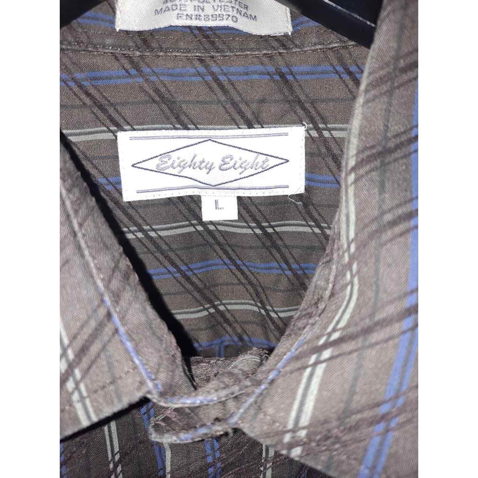 Eighty Eight Eighty Eight Gray, White and Blue Button Up Size Large Size US L / EU 52-54 / 3 - 3 Thumbnail