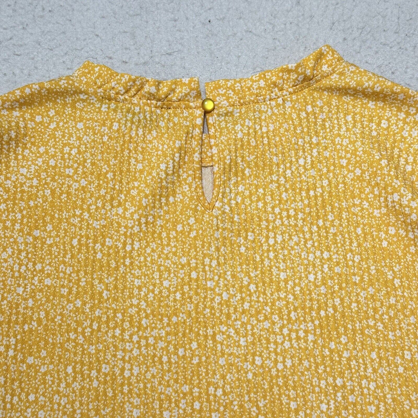 Adrianna Papell Adrianna Papell Medium Long Sleeve Yellow Floral Blouse Size M / US 6-8 / IT 42-44 - 11 Thumbnail