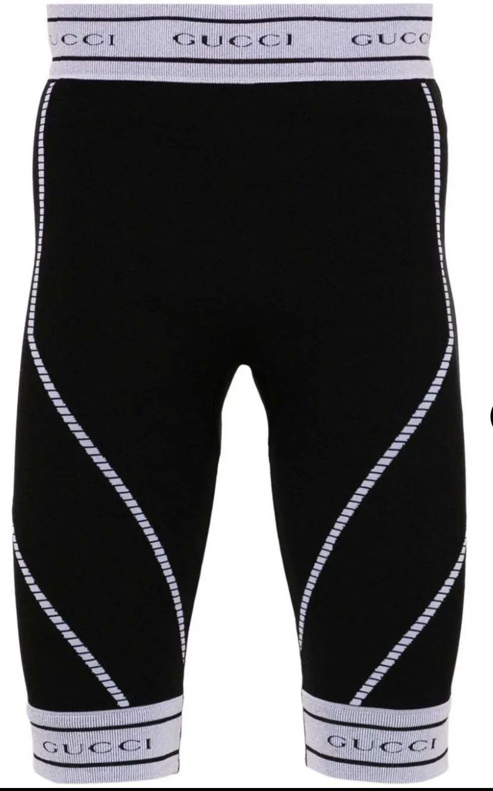 Gucci GUCCI Logo Waistband Knee-Length Short Leggings Size US 32 / EU 48 - 1 Thumbnail