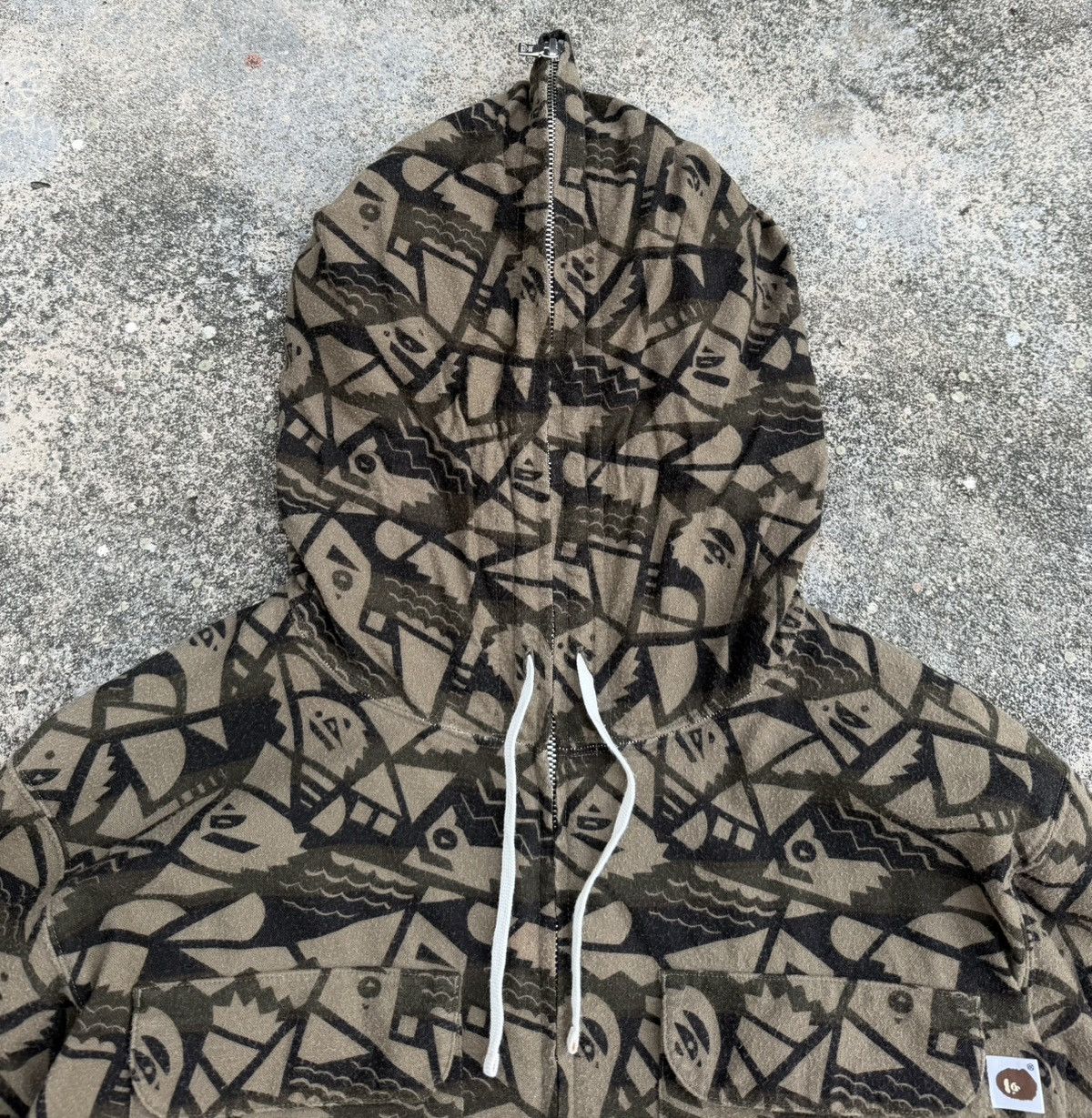 Bape A Bathing Ape BAPE All Over Print Zip Hoodie Brown Graphic Size US XL / EU 56 / 4 - 6 Thumbnail