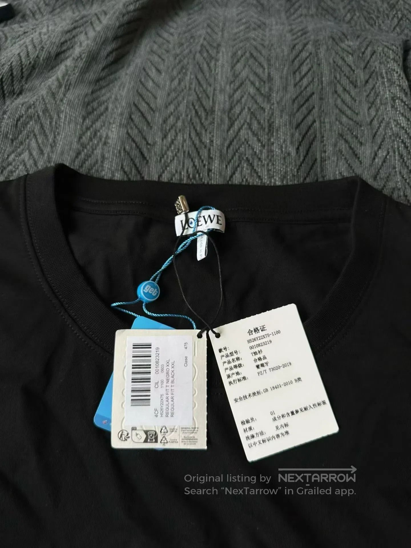 Loewe Loewe Black Embroidered Logo Short Sleeve T-Shirt| Size US XXL / EU 58 / 5 - 3 Thumbnail