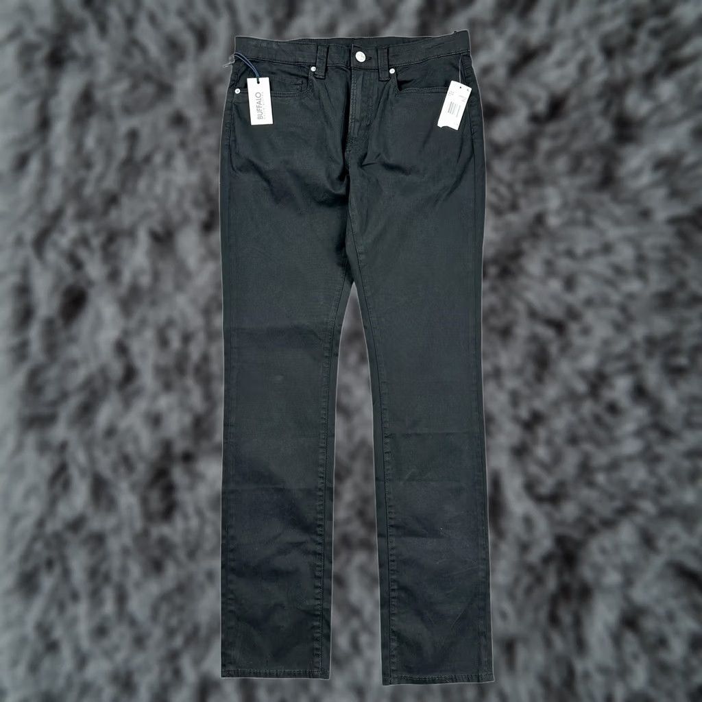 Buffalo David Bitton Buffalo David Bitton Ash Slim Men's 31x34 Garment Dyed Black Stretch Chino Jeans Size US 31 - 1 Thumbnail