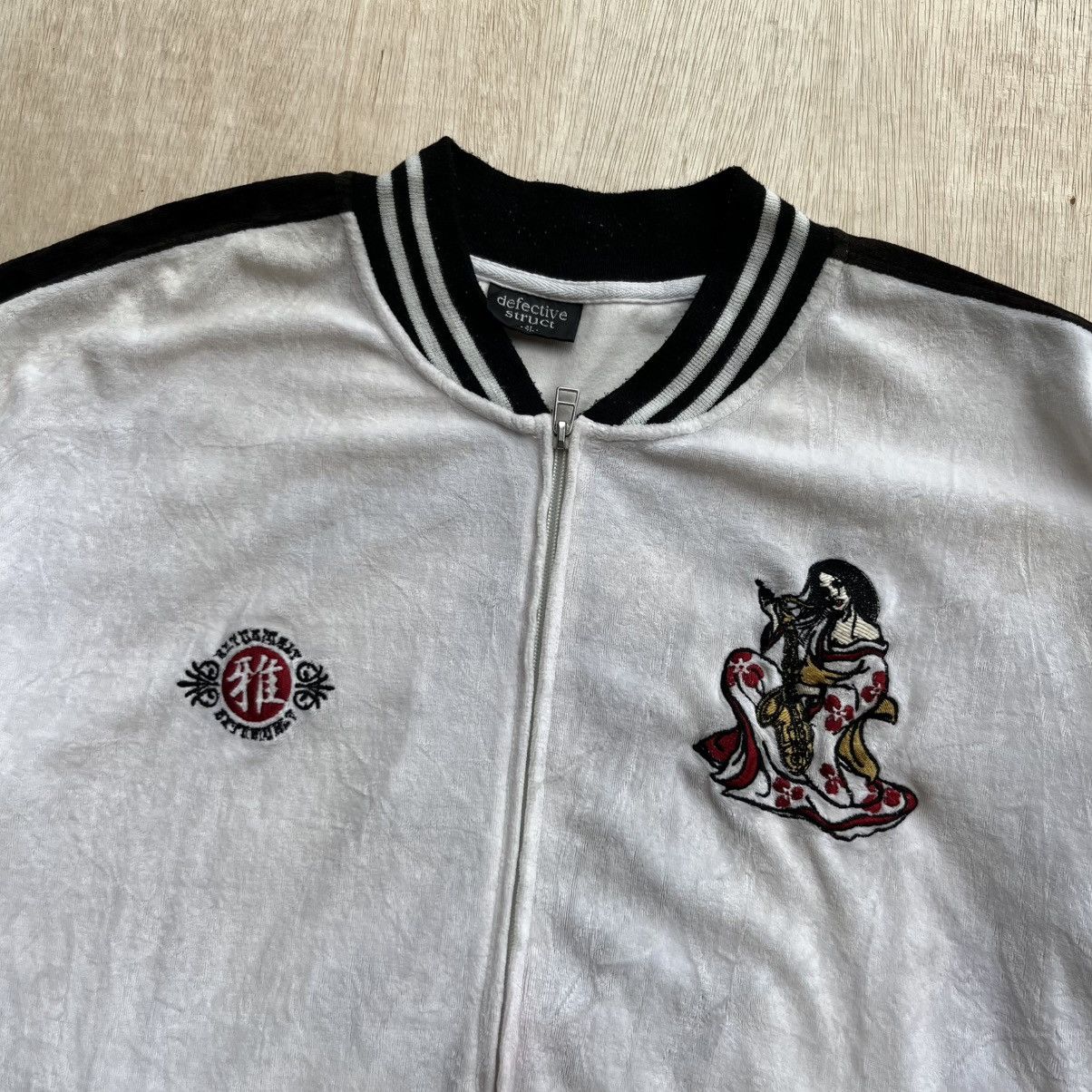 Hysteric Glamour × Japanese Brand × Toyo Enterprises DEFECTIVE STRUCT TRACK TOP VELVET SUKAJAN EMBROIDERED JACKET Size US XL / EU 56 / 4 - 4 Thumbnail