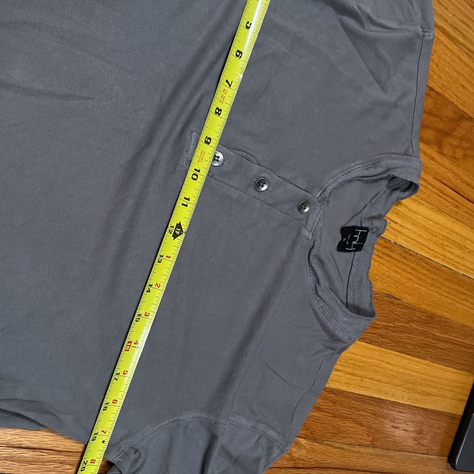 Other Hnly Shirt Medium Grey Long Sleeve Henley Organic Cotton USA Size US M / EU 48-50 / 2 - 5 Thumbnail