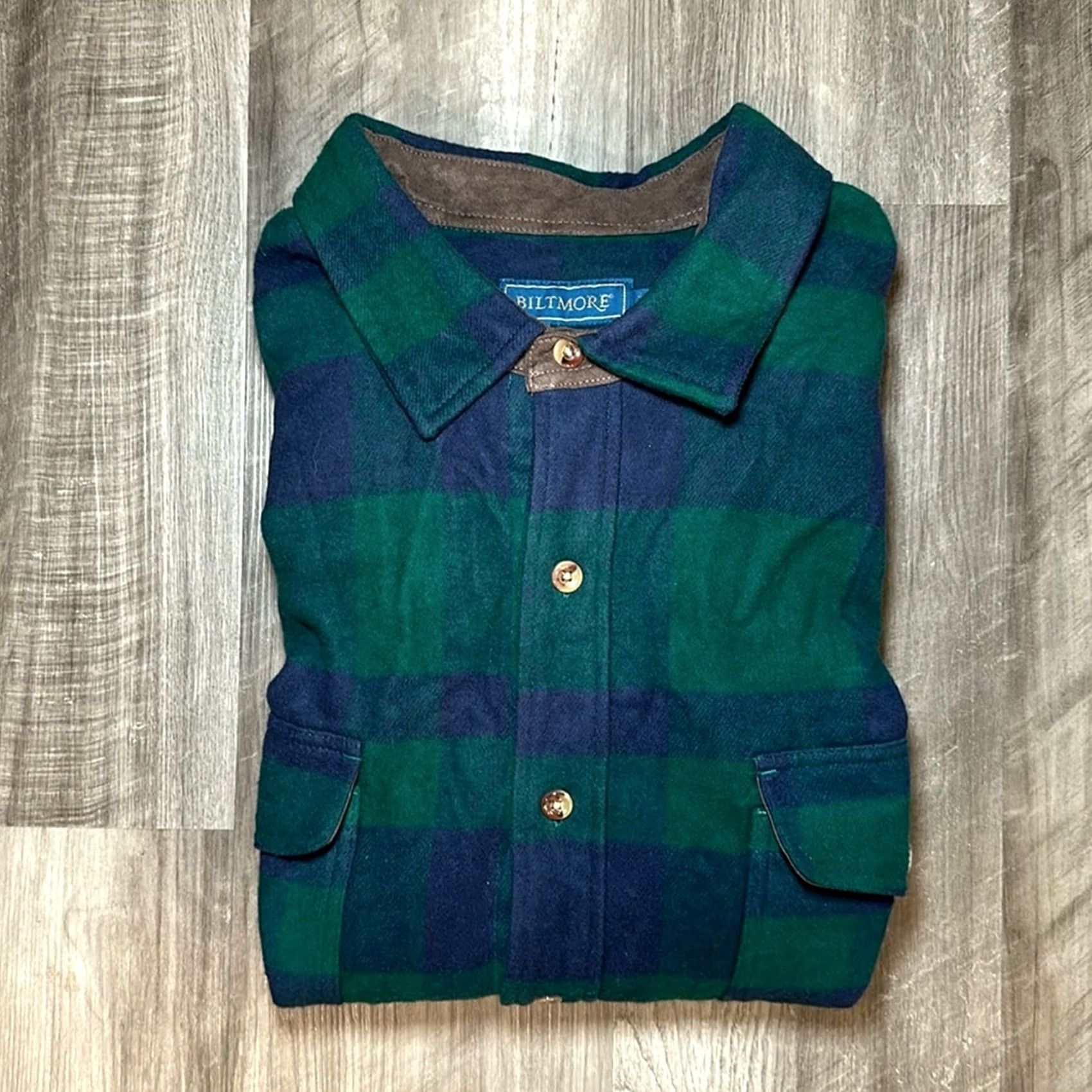Vintage VINTAGE Biltmore Heavy Flannel Long Sleeve Button-Up Shirt XXL Men Green NWOT Size US XXL / EU 58 / 5 - 2 Thumbnail