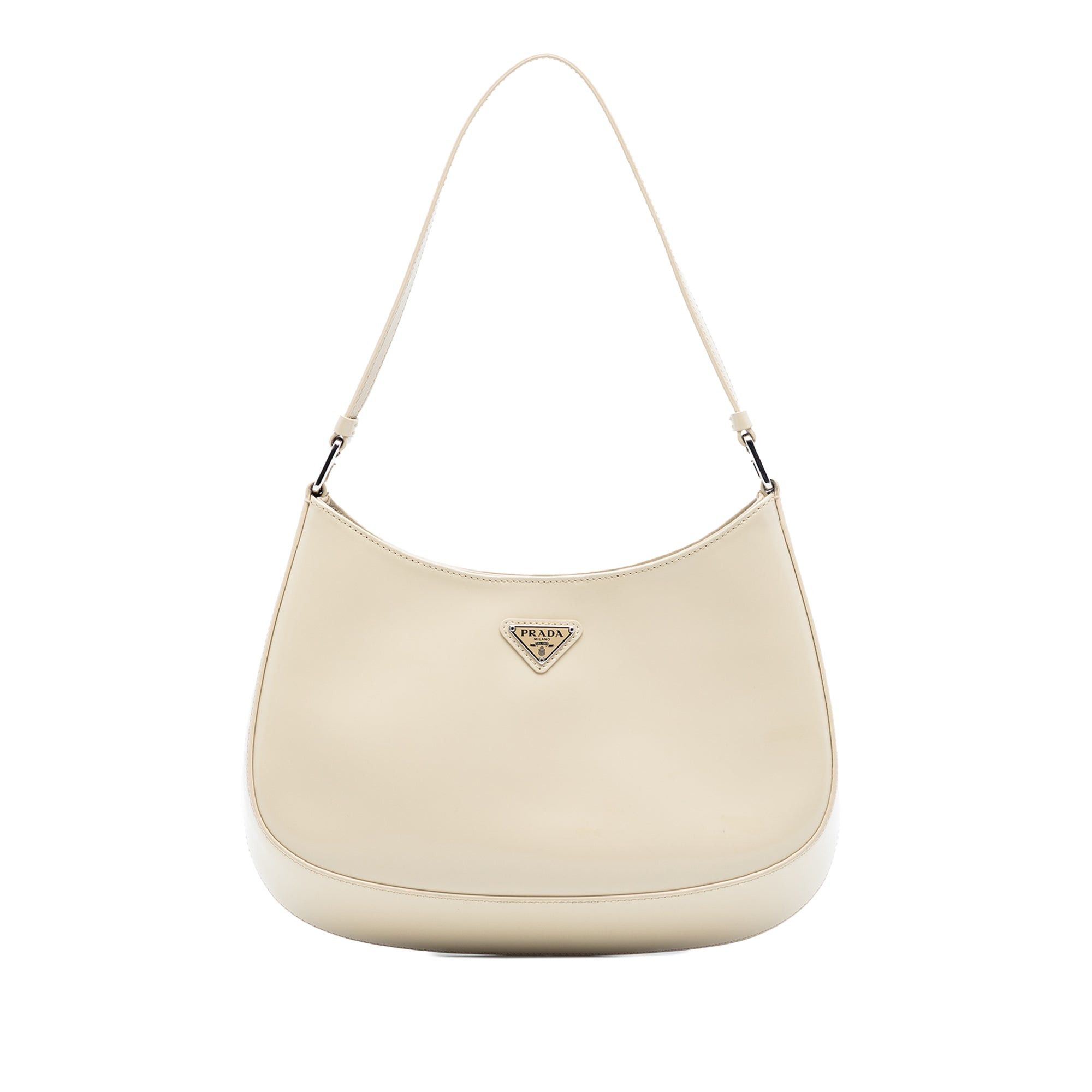 Prada Spazzolato Cleo Shoulder Bag in Brown, Women's