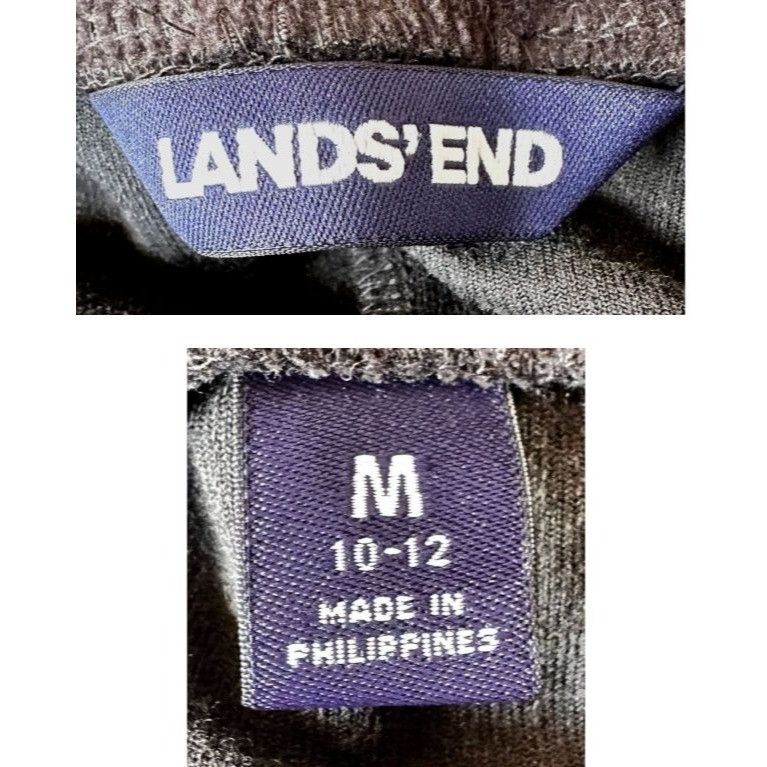 Lands' End Lands End Black Corduroy Skirt Medium 10-12 Elastic Stretch Size 33" - 12 Thumbnail