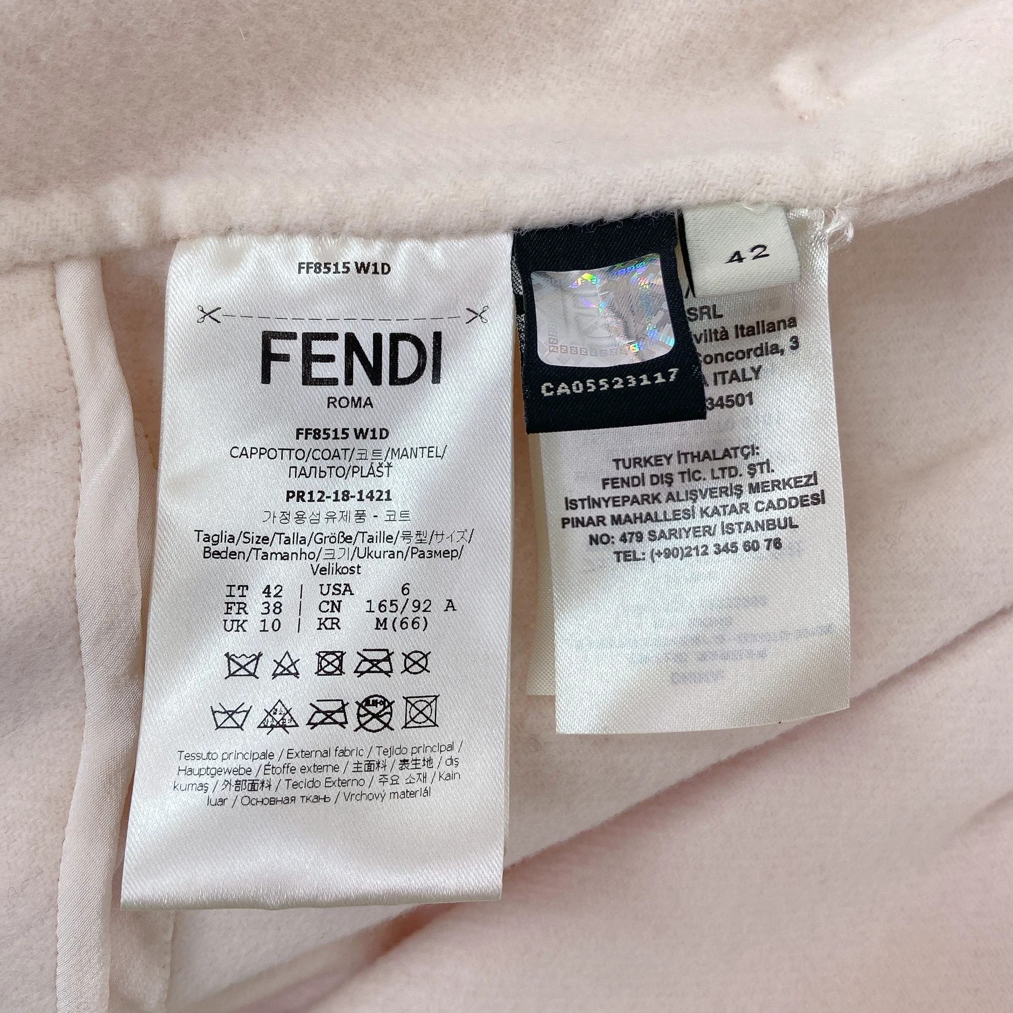 Fendi Fendi Pink Wool Coat IT 42 Size M / US 6-8 / IT 42-44 - 8 Thumbnail