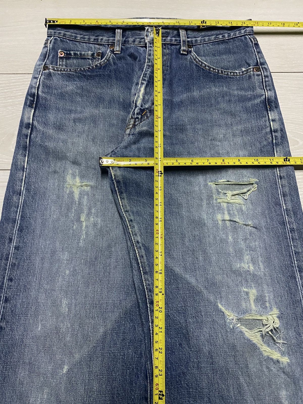 Japanese Brand Vintage Bobson Faded Distressed Baggy Jeans Size US 31 - 12 Thumbnail