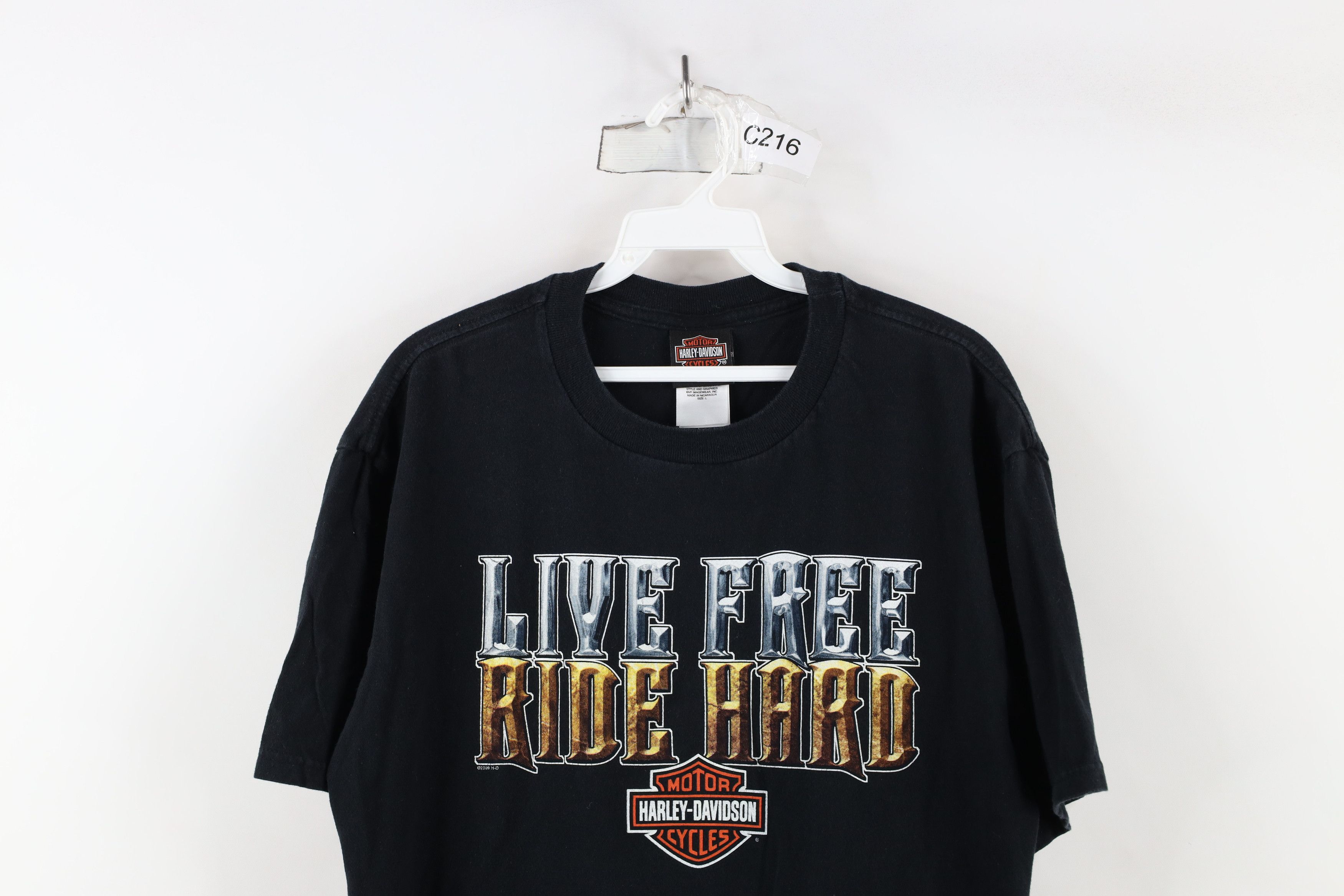 Harley Davidson × Vintage Vintage Y2K Harley Davidson Spell Out Boston T-Shirt Black Size US L / EU 52-54 / 3 - 2 Thumbnail