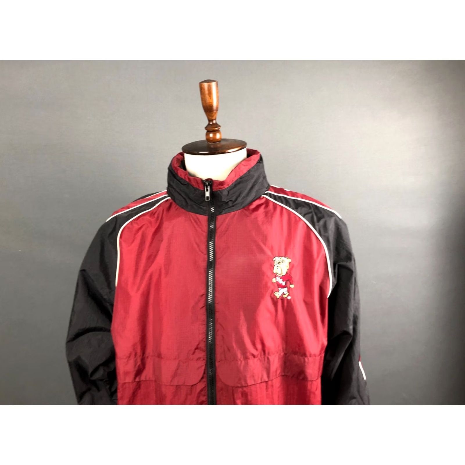 Logo Athletic Logo Athletic Mississippi State Bulldogs Jacket M Red Nylon Hooded Windbreaker Mens Stadium Logo Embroidered Full Zip Lined Size US M / EU 48-50 / 2 - 5 Thumbnail