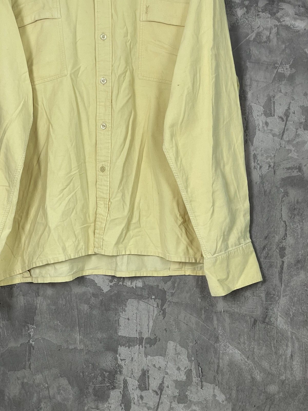 Vintage × Yves Saint Laurent Vintage Y2K YSL Shirt Button Up Yellow Size US XL / EU 56 / 4 - 7 Thumbnail
