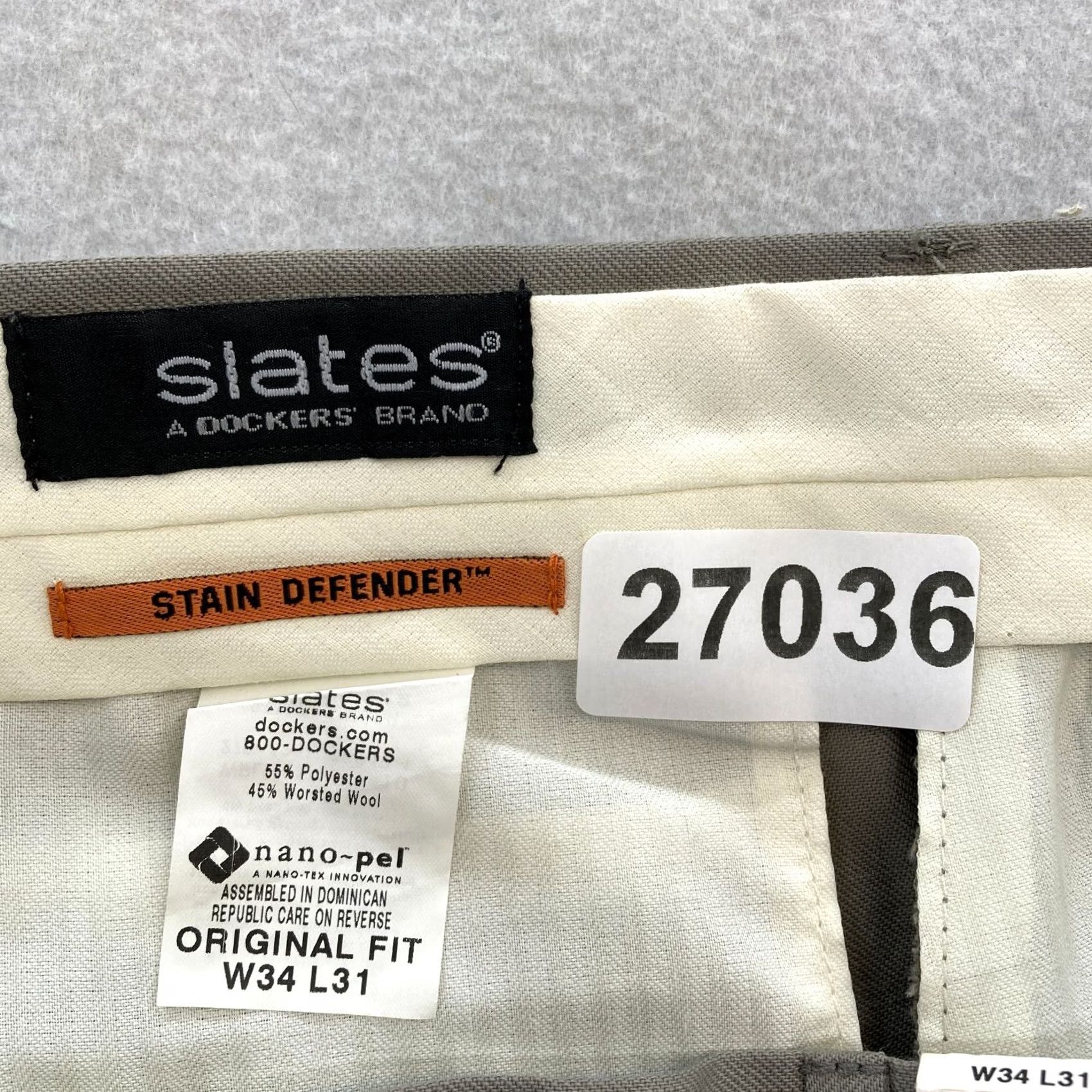 Dockers DOCKERS Slates Dress Pants Mens 34x31 Gray Wool Blend Gabardine Pleated Dress Pants Size US 34 / EU 50 - 5 Thumbnail