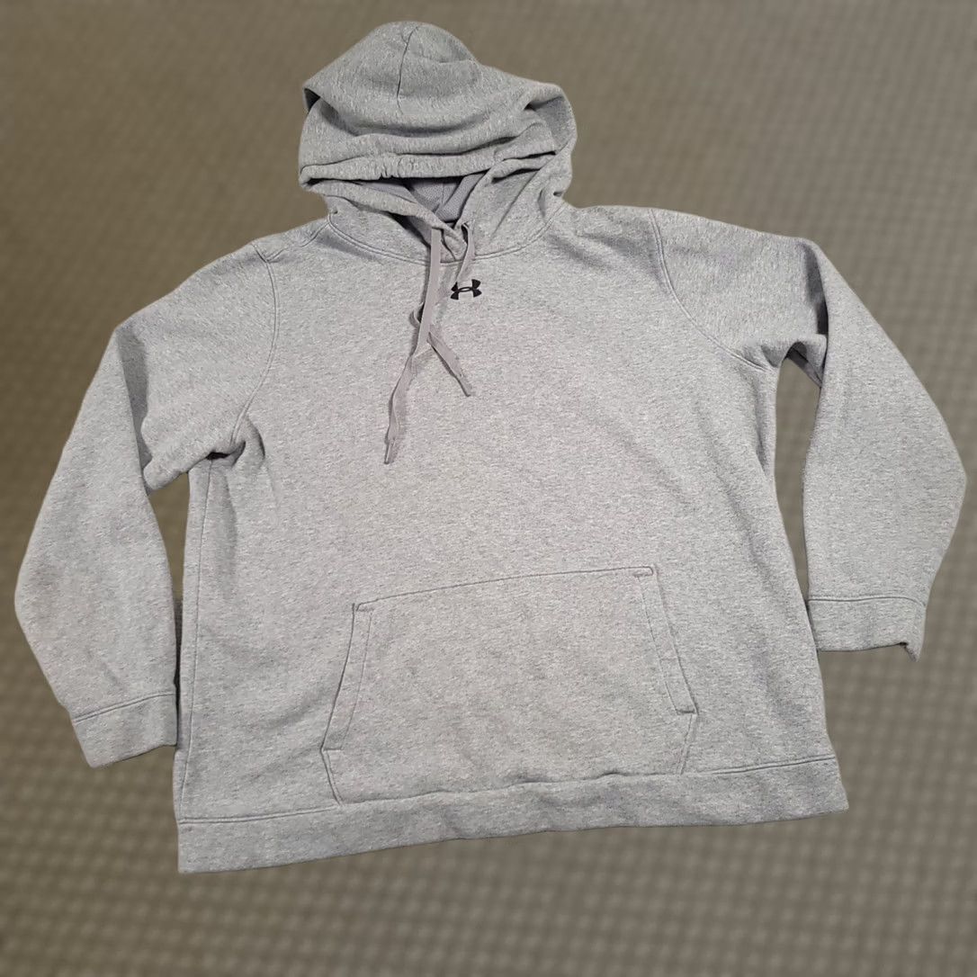 Under Armour Under Armour Hoodie Womens XL Gray Loose Sweatshirt Pockets Logo Embroidered Athletic PullOver Pullover Sweatshirt Sports Fashion Size XL / US 12-14 / IT 48-50 - 1 Thumbnail