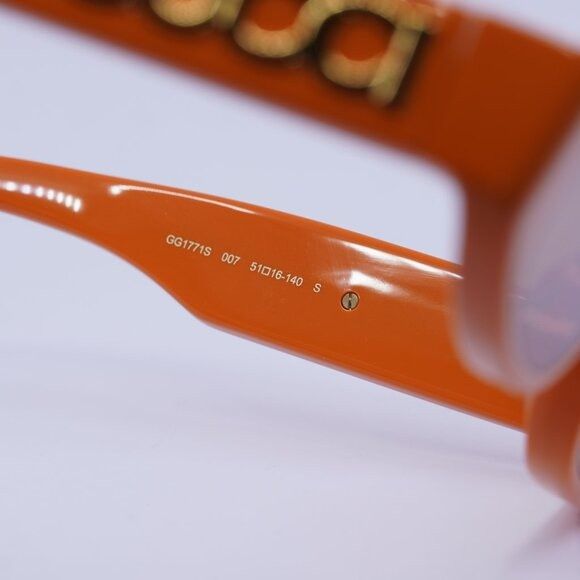 Gucci 🕶️ New Gucci GG1771S 007 Sunglasses - Shiny Orange Frame Size ONE SIZE - 6 Thumbnail
