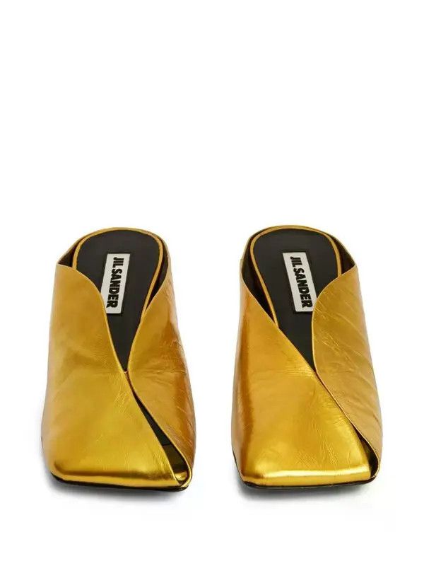 Jil Sander o1loc1c0426 40mm Metallic Mules in Golden Size US 5 / IT 35 - 3 Thumbnail