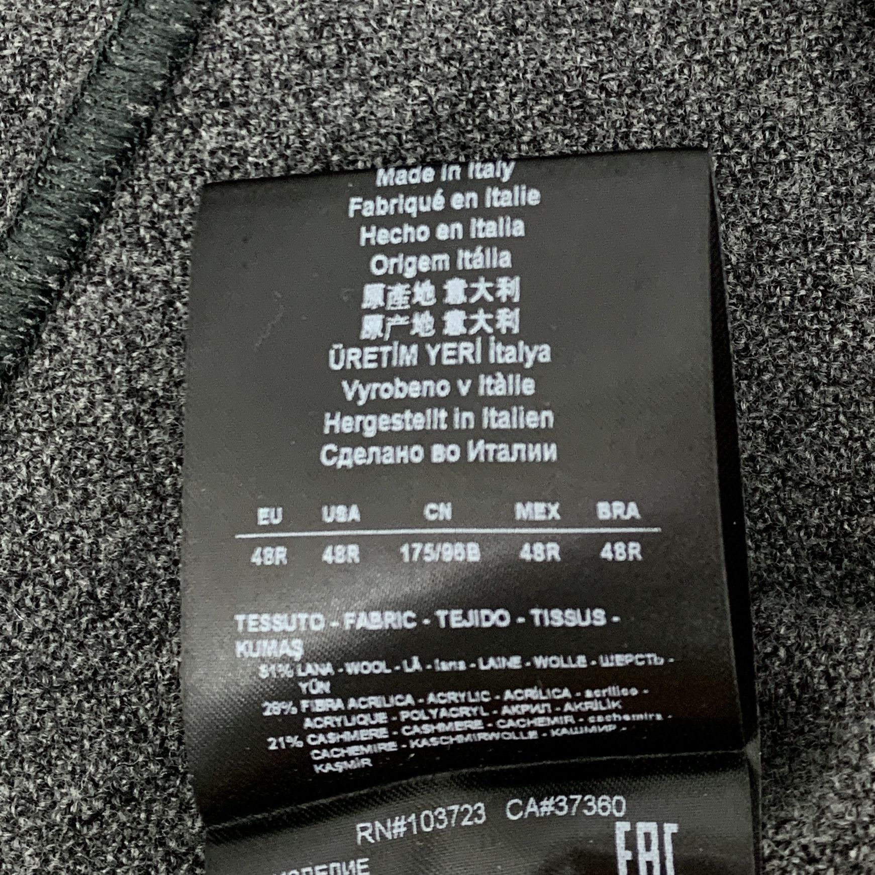 Armani Armani Gray Wool Jacket (48R) Size 48R - 3 Thumbnail